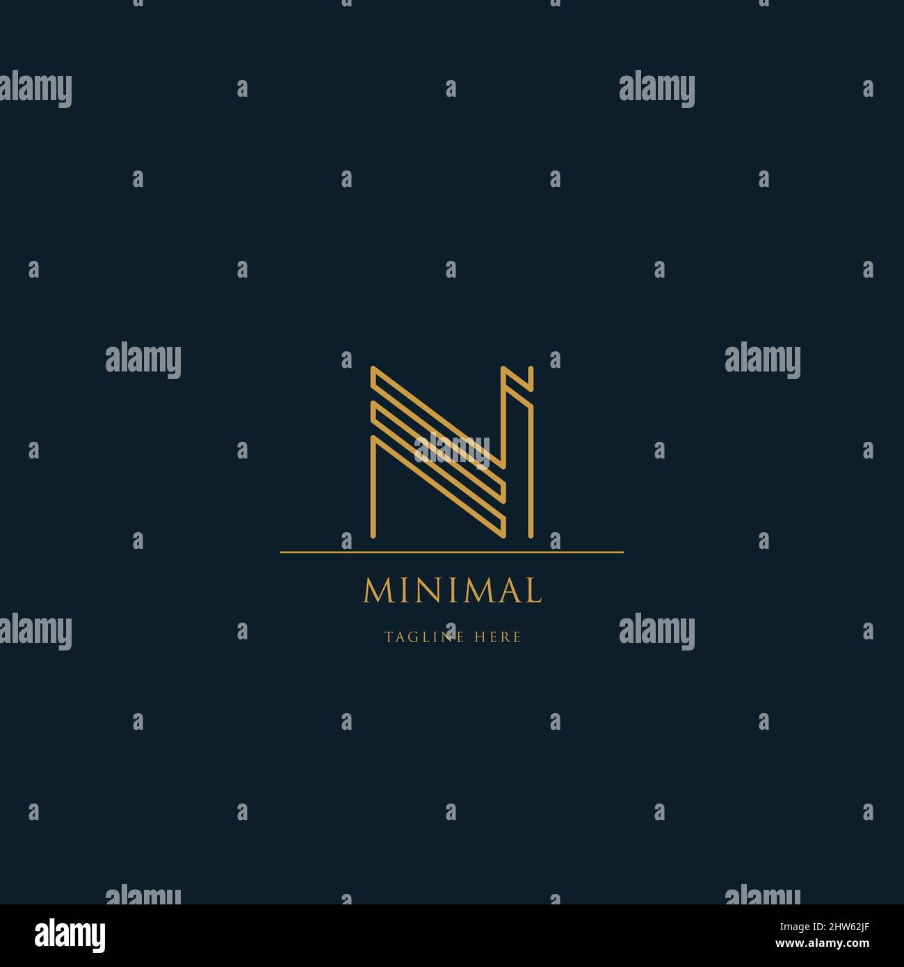 Logo-Buchstabe NI mit einzigartigen Designs Stock Vektor