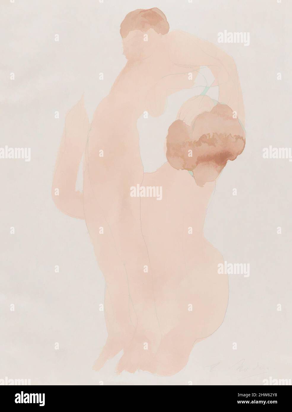 Art inspired by TU ne diras pas cela, ce soir...', 1902, Farblithographie, Blatt: 12 7/8 x 9 13/16 Zoll (32,7 x 25 cm), Drucke, Auguste Rodin (Französisch, Paris 1840–1917 Meudon, Klassische Werke, die von Artotop mit einem Schuss Moderne modernisiert wurden. Formen, Farbe und Wert, auffällige visuelle Wirkung auf Kunst. Emotionen durch Freiheit von Kunstwerken auf zeitgemäße Weise. Eine zeitlose Botschaft, die eine wild kreative neue Richtung verfolgt. Künstler, die sich dem digitalen Medium zuwenden und die Artotop NFT erschaffen Stockfoto