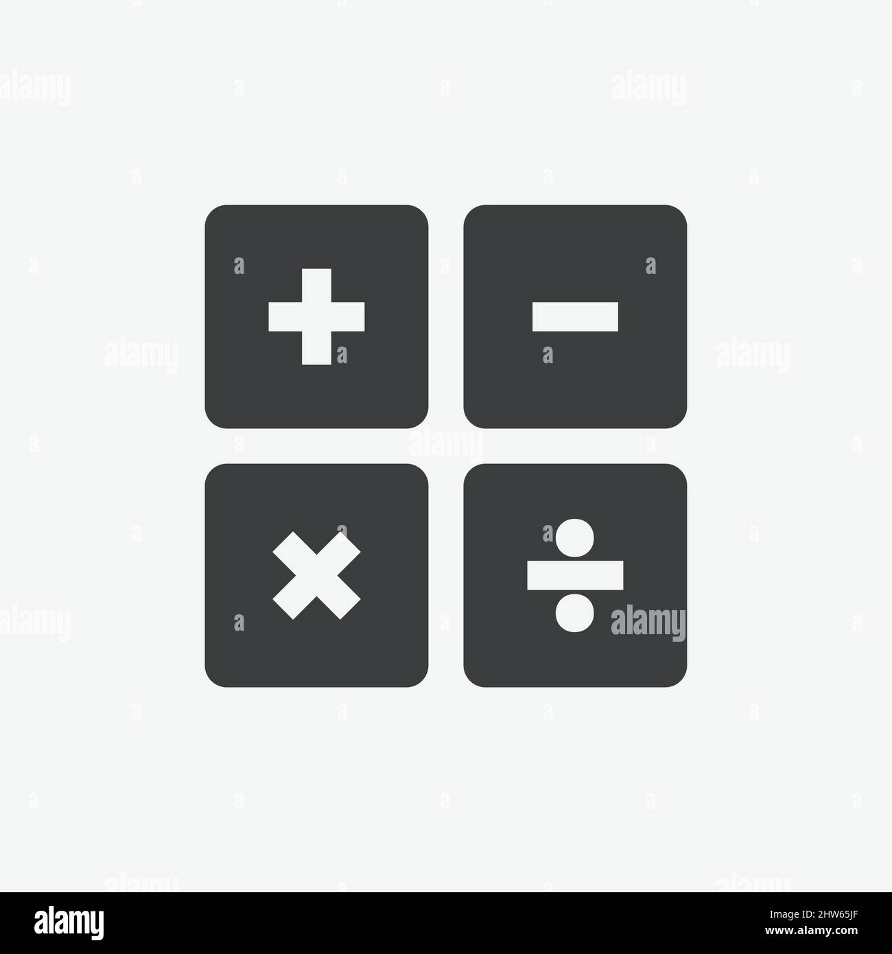 Basis-mathematischer Satz von Symbolen Flat Vector Icon Stock Vektor