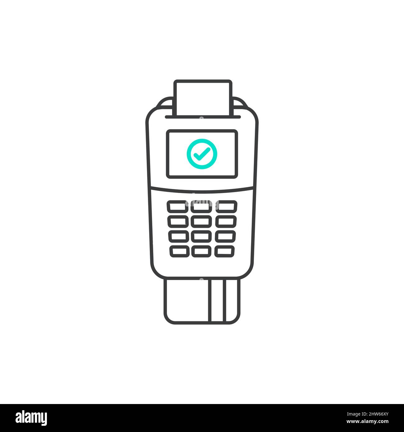 Symbol für Kartenzahlungsterminal TPV-Gliederungs-Design Stock Vektor