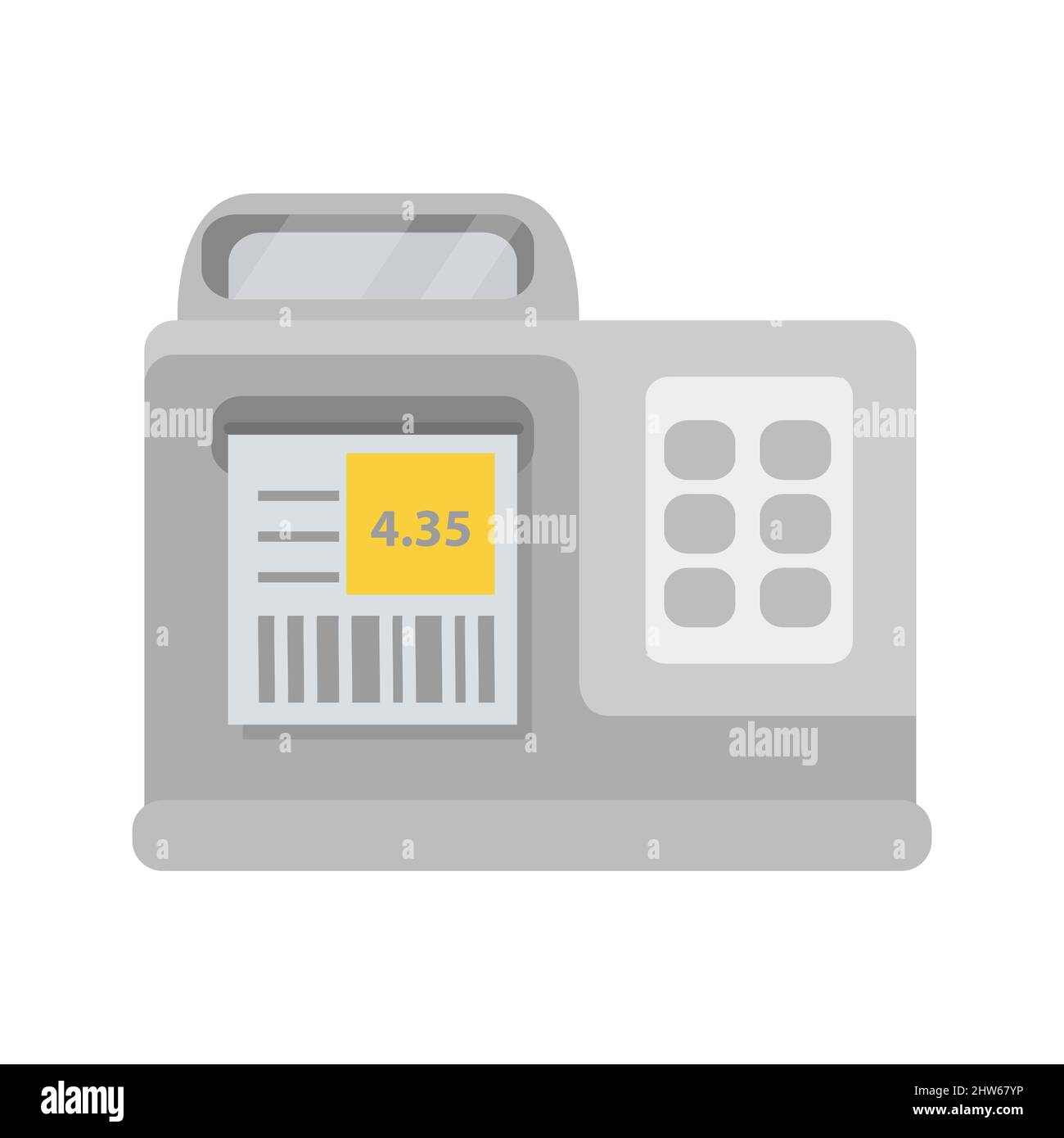 Etikettendrucker digital. Symbol für eine mobile Anwendung oder Website. Stock Vektor