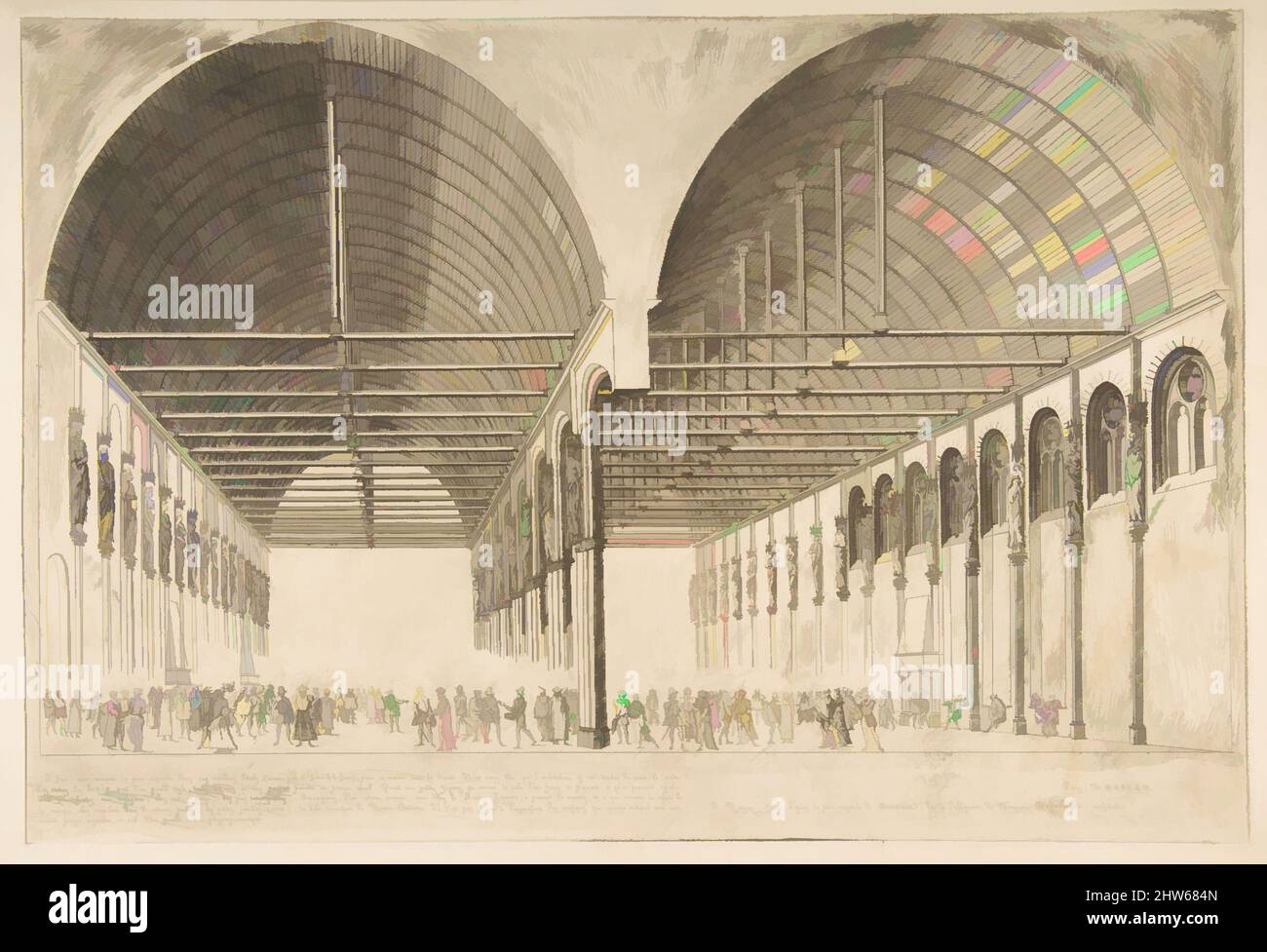 Kunst inspiriert von La Salle des pas-perdus a l'ancien Palais de Justice (Vorzimmer des Palais de Justice, Paris, nach Ducerceau), 1855, Ätzung (aus einer Zinnplatte), Platte: 12 x 17 1/8 cm (30,5 x 43,5 cm), Drucke, Charles Meryon (französisch, 1821–1868), nach Jacques Androuet Du, Klassische Werke, die von Artotop mit einem Schuss Moderne modernisiert wurden. Formen, Farbe und Wert, auffällige visuelle Wirkung auf Kunst. Emotionen durch Freiheit von Kunstwerken auf zeitgemäße Weise. Eine zeitlose Botschaft, die eine wild kreative neue Richtung verfolgt. Künstler, die sich dem digitalen Medium zuwenden und die Artotop NFT erschaffen Stockfoto