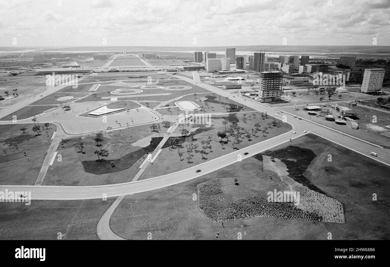 Brasilia plante die Stadt, die 1960 zur Hauptstadt Brasiliens wurde, im Bild vom 1.. November 1968. Stockfoto