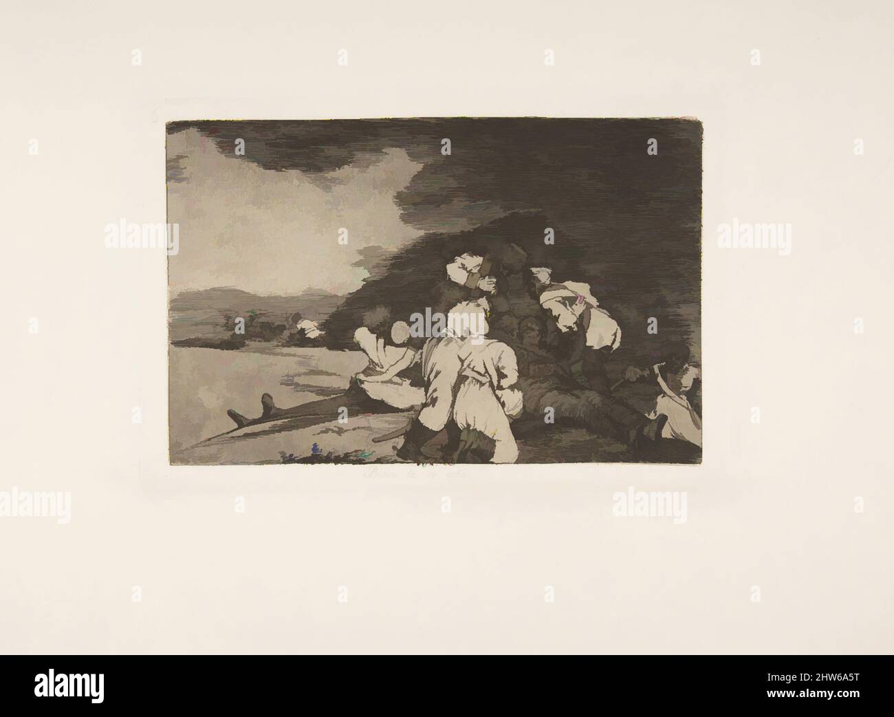 Kunst inspiriert von Plate 6 aus 'die Katastrophen des Krieges' (Los Desastres de la Guerra): IT serves you right (Bien te se està.), 1810 (veröffentlicht 1863), Radierung, Lavis und Burin, Plate: 5 9/16 × 8 1/4 in. (14,1 × 21 cm), Drucke, Goya (Francisco de Goya y Lucientes) (Spanisch, Fuendetodos 1746–, Klassisches Werk, das von Artotop mit einem Schuss Moderne modernisiert wurde. Formen, Farbe und Wert, auffällige visuelle Wirkung auf Kunst. Emotionen durch Freiheit von Kunstwerken auf zeitgemäße Weise. Eine zeitlose Botschaft, die eine wild kreative neue Richtung verfolgt. Künstler, die sich dem digitalen Medium zuwenden und die Artotop NFT erschaffen Stockfoto