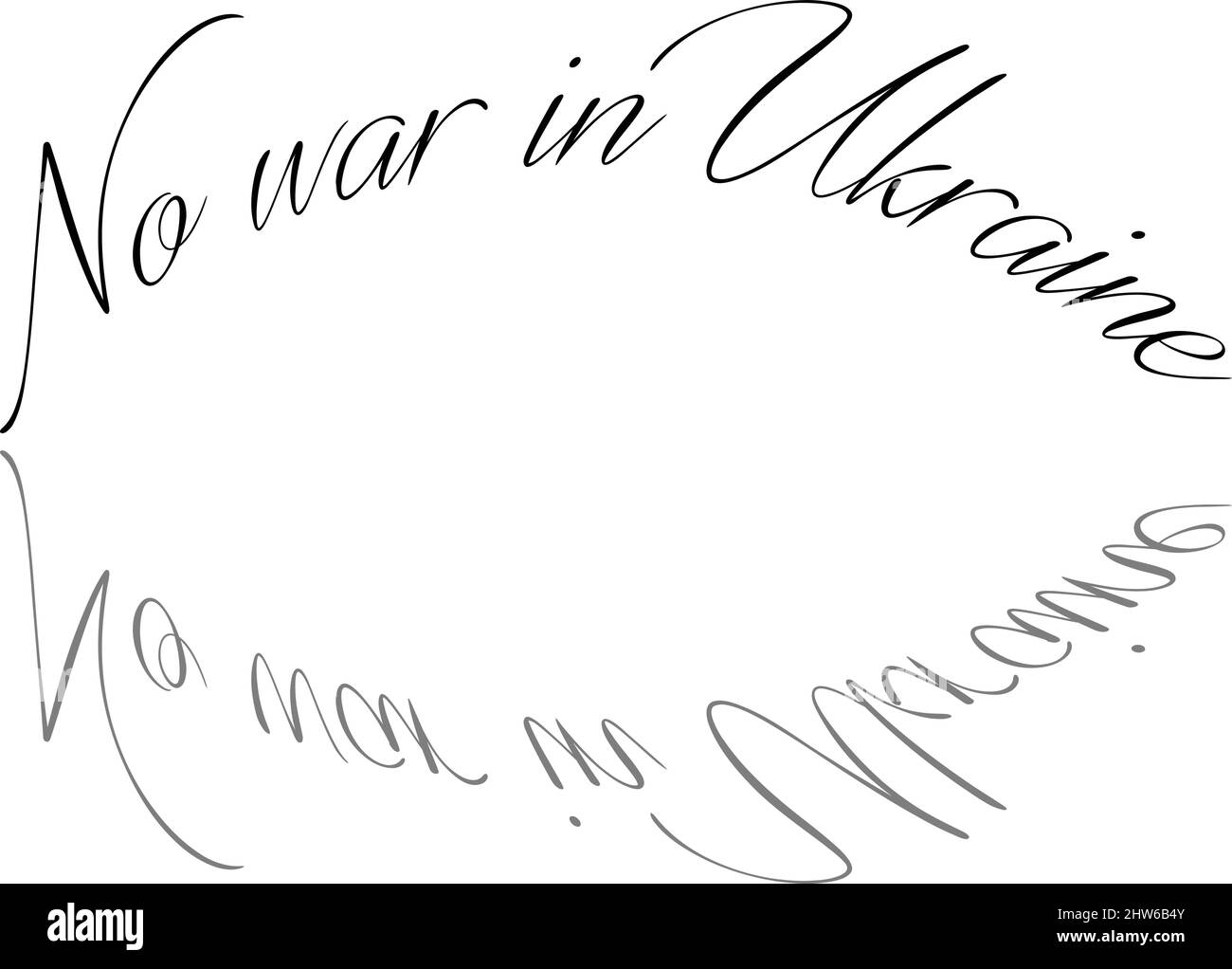 Kein Krieg in der Ukraine Text Zeichen Illustration auf weißem Hintergrund Stock Vektor