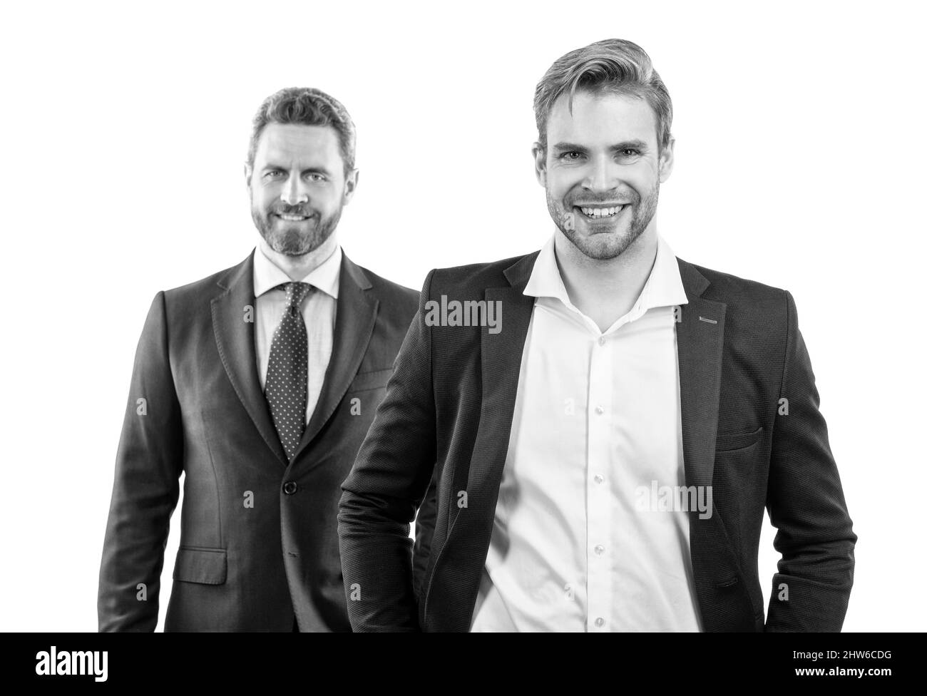 Echter Erfolg. Führung. Ambitionierte Kollegen-Experten. Zwei Männer in formalwear. Stockfoto