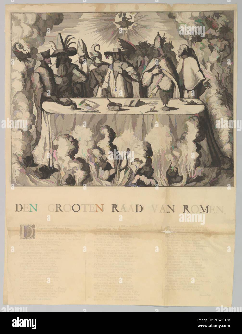 Kunst inspiriert von Den Grooten Raad van Romen, 1665–1708, Radierung, Drucke, Stil von Romeyn de Hooghe (Niederländisch, 1645–1708, Klassische Werke, die von Artotop mit einem Schuss Moderne modernisiert wurden. Formen, Farbe und Wert, auffällige visuelle Wirkung auf Kunst. Emotionen durch Freiheit von Kunstwerken auf zeitgemäße Weise. Eine zeitlose Botschaft, die eine wild kreative neue Richtung verfolgt. Künstler, die sich dem digitalen Medium zuwenden und die Artotop NFT erschaffen Stockfoto