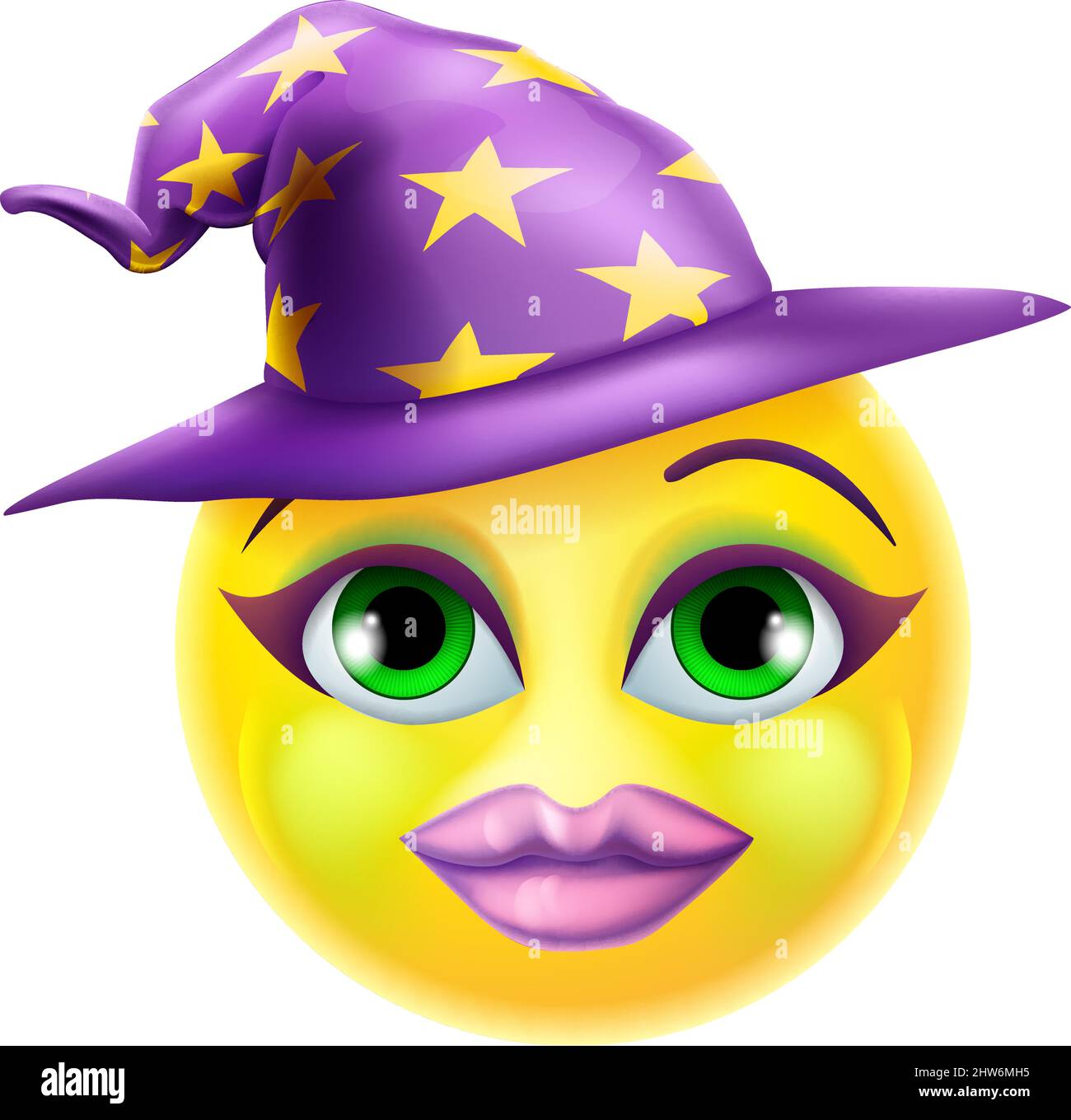 Witch Emoticon Gesicht Emoji CartoonSymbol Alamy
