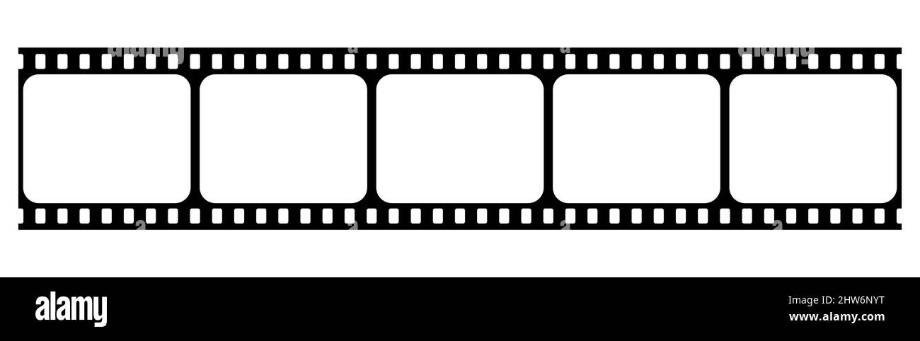 Filmstreifen im Kino. Leerer Retro-Filmstreifen. Vector Video Aufnahme Film Konzept Stock Vektor