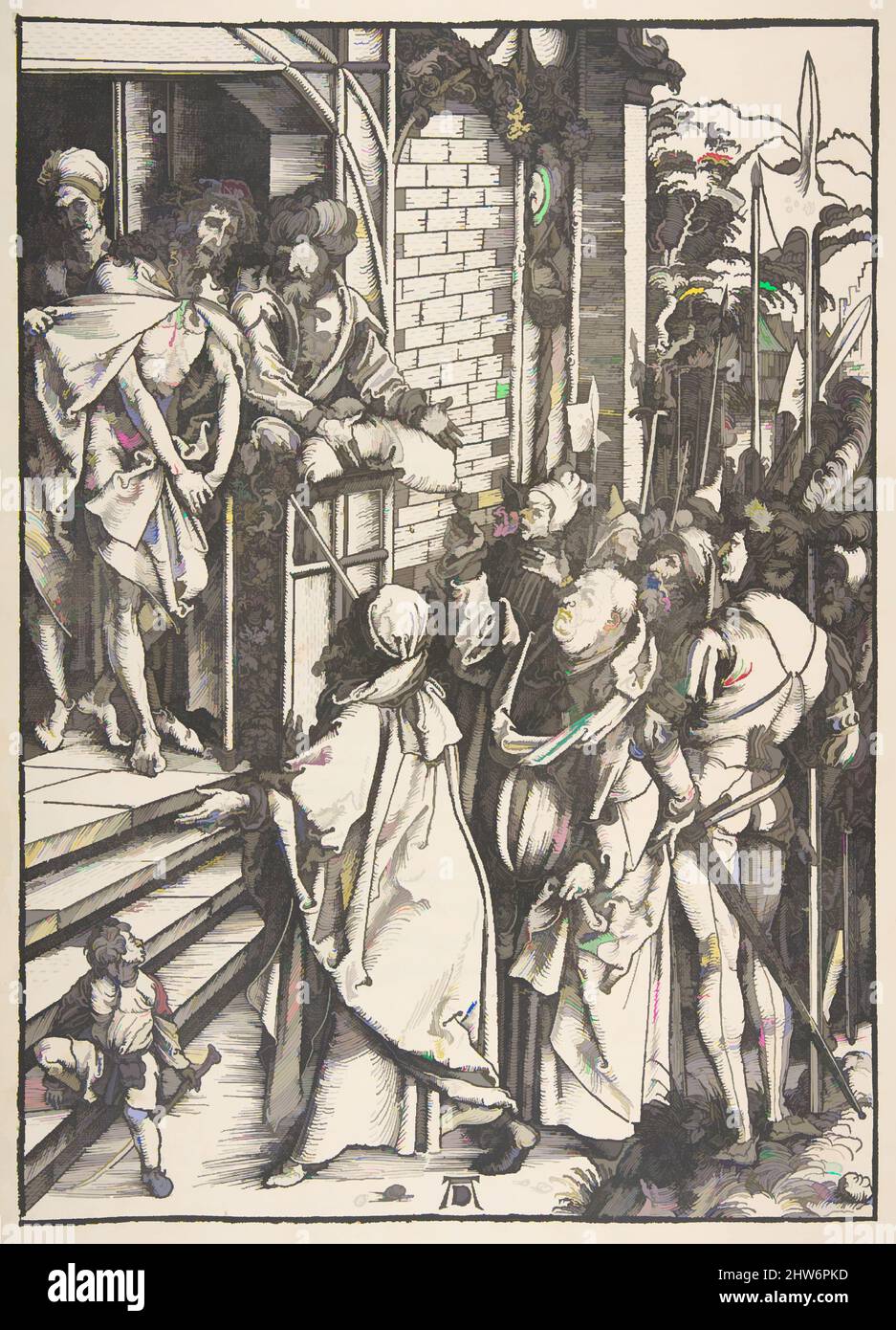 Kunst inspiriert von Ecce Homo, aus der großen Leidenschaft, n.d., Holzschnitt, Blatt: 17 5/16 x 11 7/8 Zoll (43,9 x 30,1 cm), Drucke, Albrecht Dürer (deutsch, Nürnberg 1471–1528 Nürnberg, Klassische Werke, die von Artotop mit einem Schuss Moderne modernisiert wurden. Formen, Farbe und Wert, auffällige visuelle Wirkung auf Kunst. Emotionen durch Freiheit von Kunstwerken auf zeitgemäße Weise. Eine zeitlose Botschaft, die eine wild kreative neue Richtung verfolgt. Künstler, die sich dem digitalen Medium zuwenden und die Artotop NFT erschaffen Stockfoto