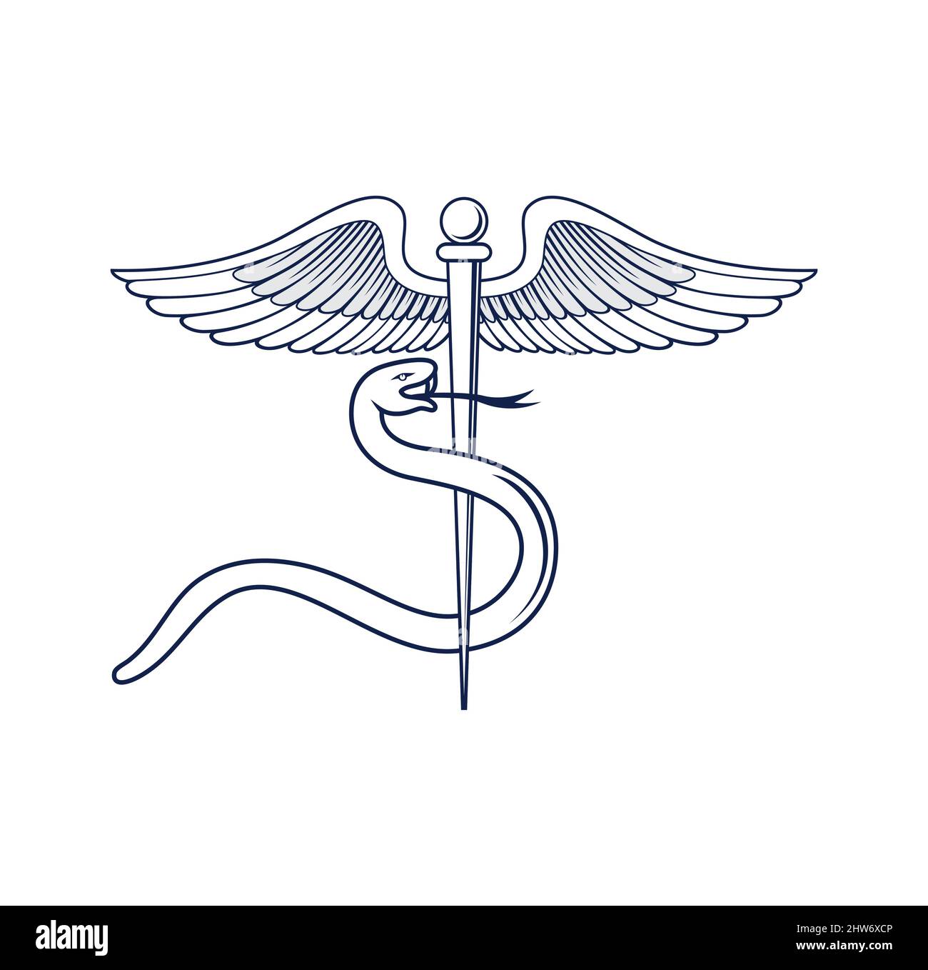 Medizinische caduceus Symbol Design Illustration Vektor eps Format , geeignet für Ihre Design-Bedürfnisse, Logo, Illustration, Animation, etc. Stock Vektor