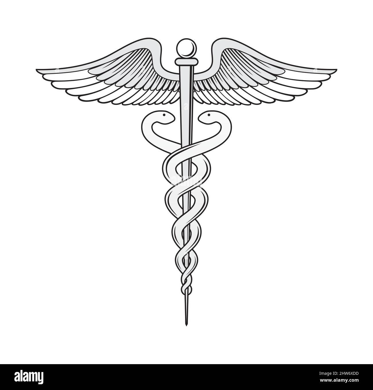 Medizinische caduceus Symbol Design Illustration Vektor eps Format , geeignet für Ihre Design-Bedürfnisse, Logo, Illustration, Animation, etc. Stock Vektor