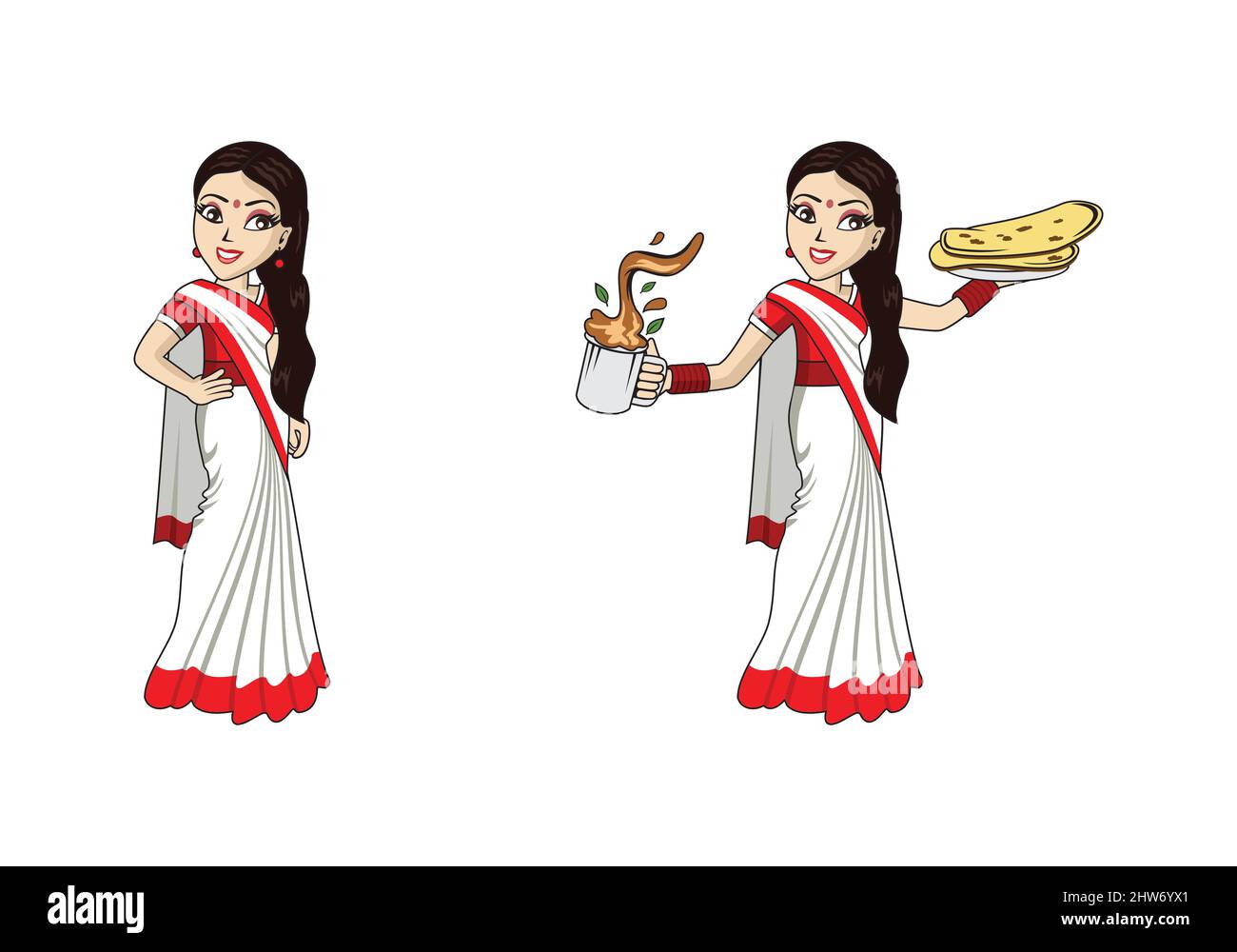 Schöne indische Frauen Charakter Design Illustration Vektor eps Format , geeignet für Ihre Design-Bedürfnisse, Logo, Illustration, Animation, etc. Stock Vektor