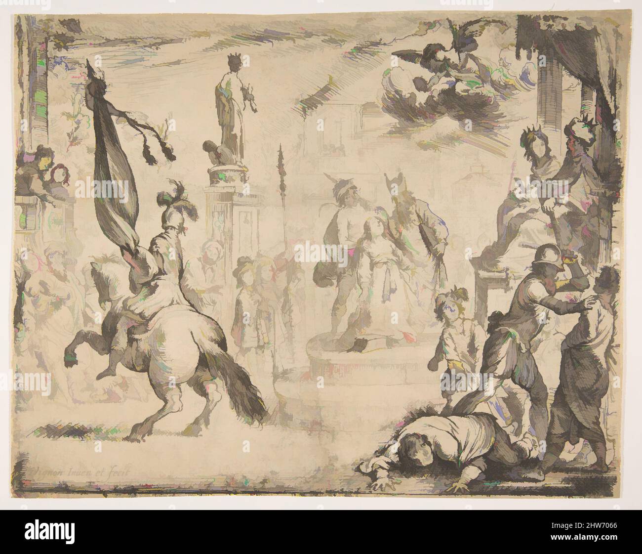 Kunst inspiriert vom Martyrium der heiligen Katharina, ca. 1627, Radierung; zweiter Zustand von zwei (Pacht Bassani), Blatt: 8 1/4 x 10 3/8 Zoll (21 x 26,3 cm), Drucke, Claude Vignon (Französisch, Tours 1593–1670 Paris, Klassische Werke, die von Artotop mit einem Schuss Moderne modernisiert wurden. Formen, Farbe und Wert, auffällige visuelle Wirkung auf Kunst. Emotionen durch Freiheit von Kunstwerken auf zeitgemäße Weise. Eine zeitlose Botschaft, die eine wild kreative neue Richtung verfolgt. Künstler, die sich dem digitalen Medium zuwenden und die Artotop NFT erschaffen Stockfoto