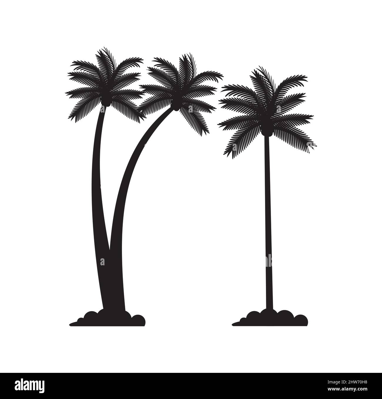 Silhouette Kokospalmen Design Illustration Vektor eps Format , geeignet für Ihre Design-Bedürfnisse, Logo, Illustration, Animation, etc. Stock Vektor