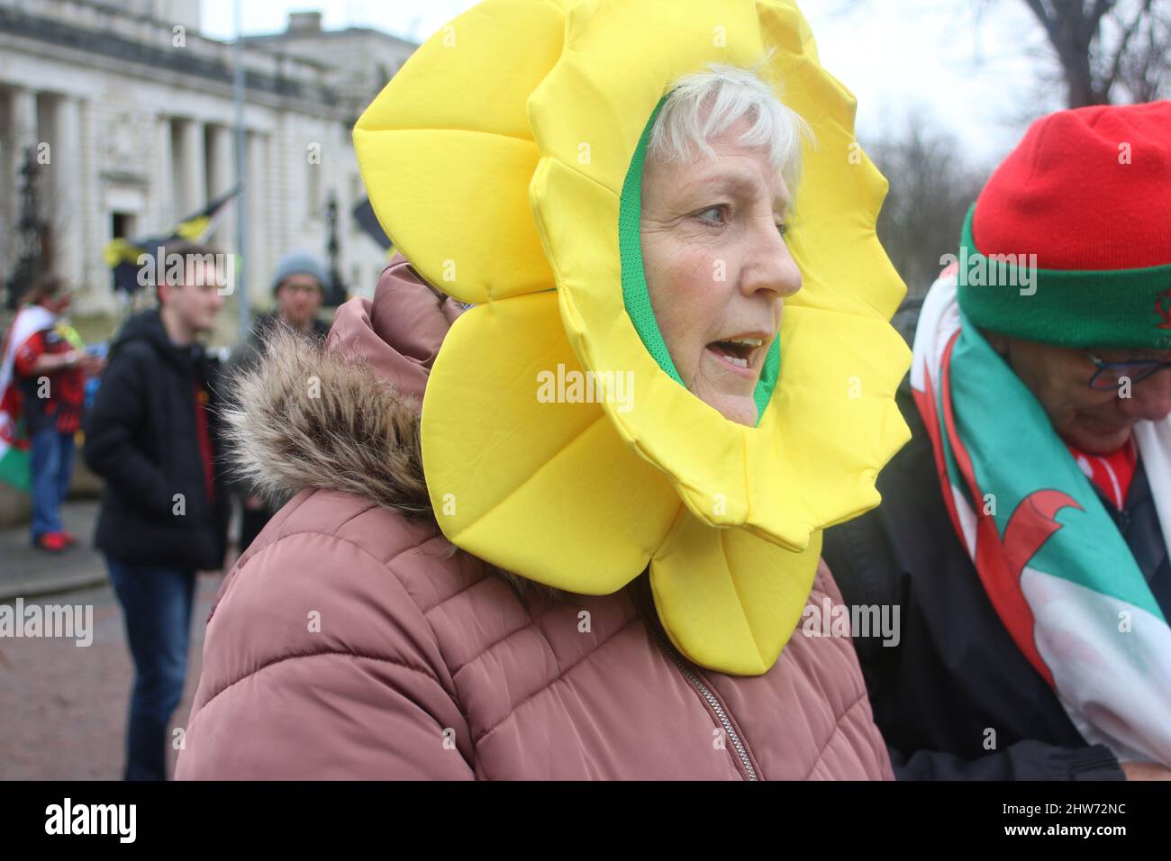 Peter Nahimara 29 Caerau Road CF5 5JP TEL.: 07455883456. St. David's Day Parade 01/03/2022 Stockfoto