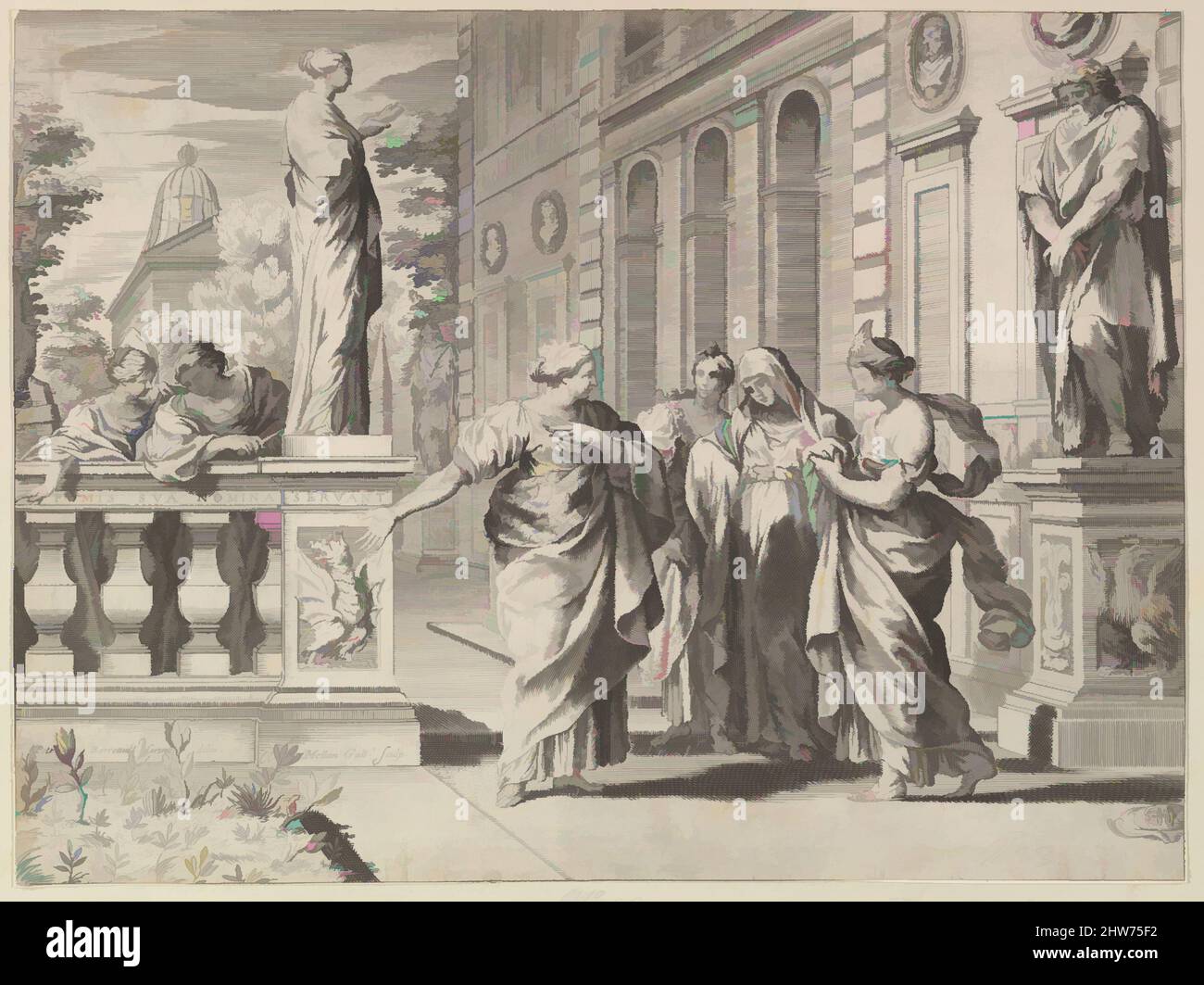 Kunst inspiriert von Allegory zu Ehren des von der Familie Borghese gegründeten Römischen Kollegs, 1615–88, Gravur; dritter Zustand von drei, Blatt: 10 7/16 x 14 Zoll (26,5 x 35,5 cm), Drucke, Claude Mellan (französisch, Abbeville 1598–1688 Paris), After Pietro da Cortona (Pietro Berrettini) (italienisch, Klassische Werke, die von Artotop mit einem Schuss Moderne modernisiert wurden. Formen, Farbe und Wert, auffällige visuelle Wirkung auf Kunst. Emotionen durch Freiheit von Kunstwerken auf zeitgemäße Weise. Eine zeitlose Botschaft, die eine wild kreative neue Richtung verfolgt. Künstler, die sich dem digitalen Medium zuwenden und die Artotop NFT erschaffen Stockfoto