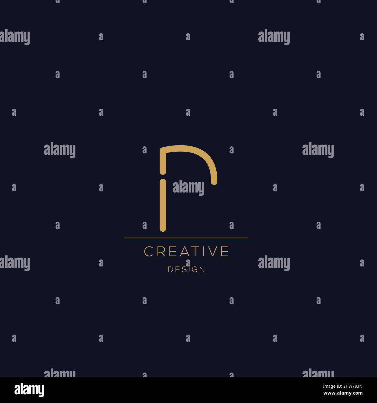 Trendy Alphabet P Anfangsbuchstabe Logo-Symbol Stock Vektor