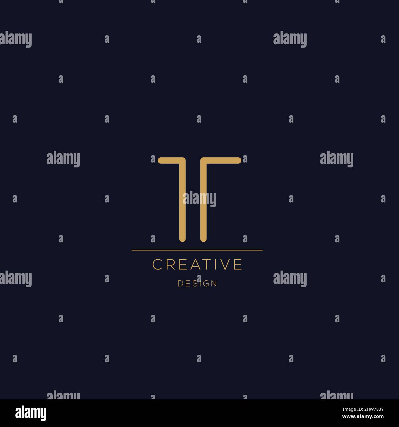 Trendy Alphabet T Anfangsbuchstabe Logo-Symbol Stock Vektor