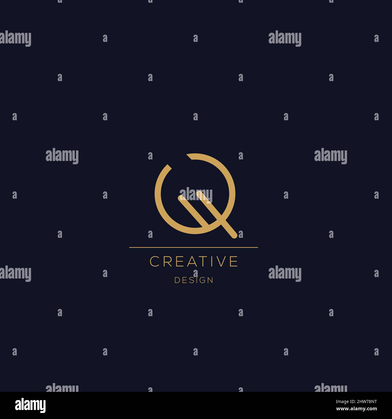 Trendy Alphabet Q Anfangsbuchstabe Logo-Symbol Stock Vektor