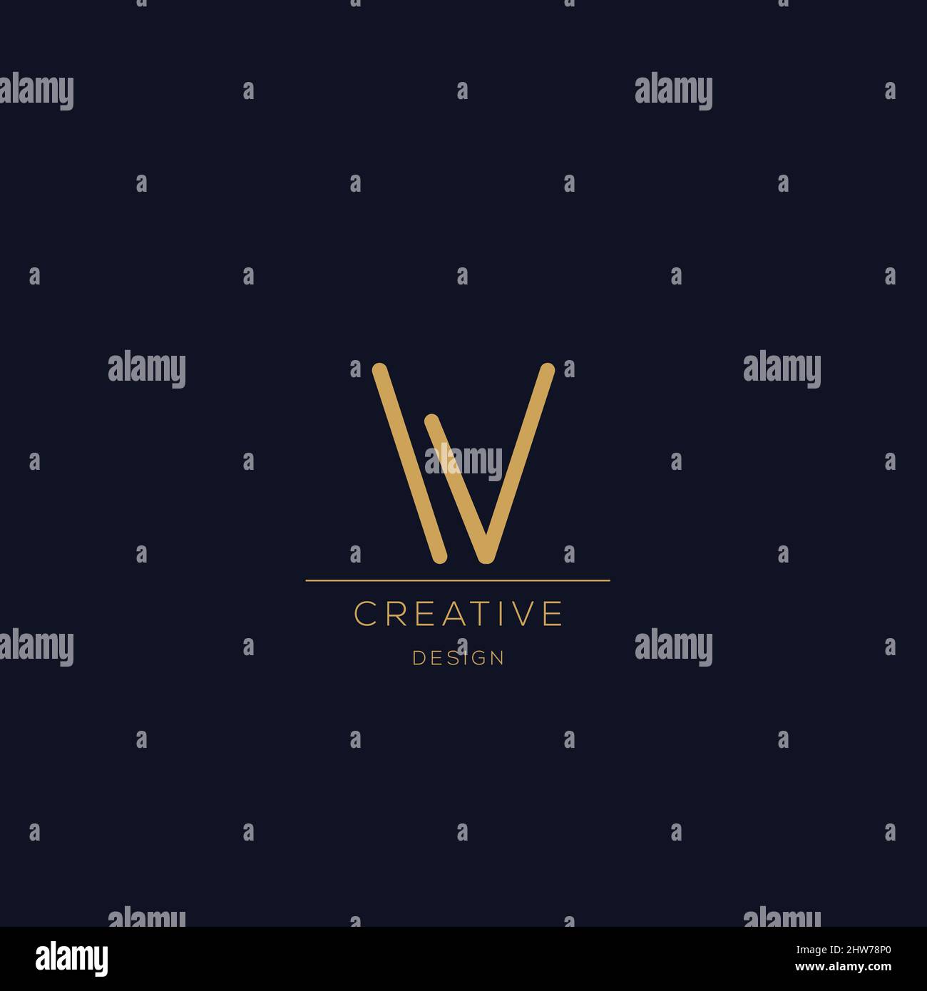 Trendy Alphabet V Anfangsbuchstabe Logo-Symbol Stock Vektor