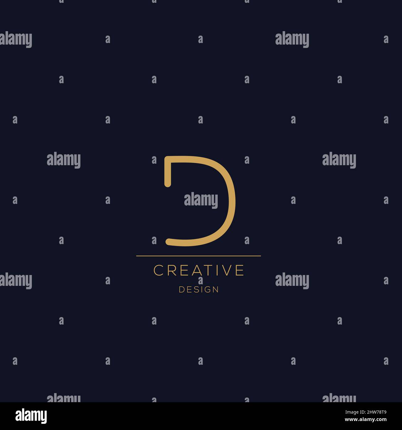 Trendy Alphabet D Anfangsbuchstabe Logo-Symbol Stock Vektor