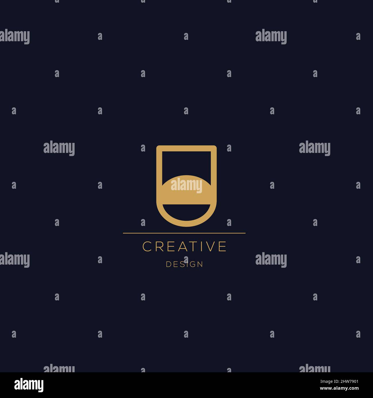 Trendy Alphabet U Anfangsbuchstabe Logo-Symbol Stock Vektor