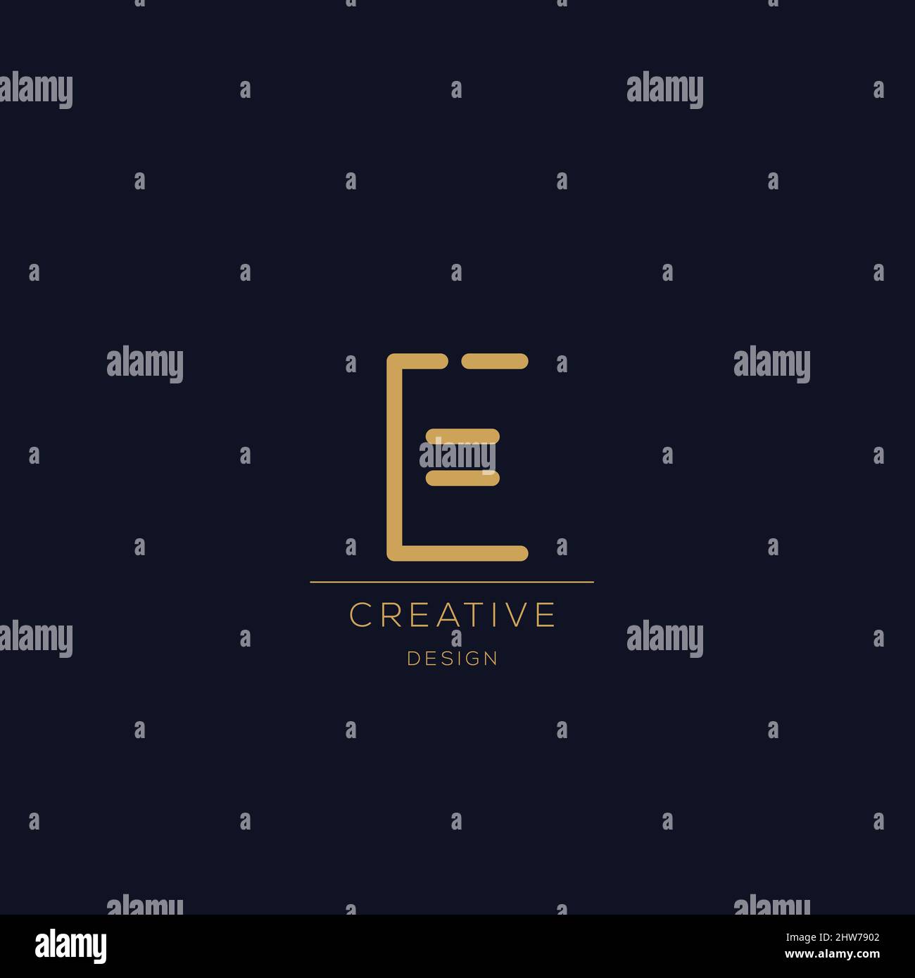 Trendy Alphabet E Anfangsbuchstabe Logo-Symbol Stock Vektor