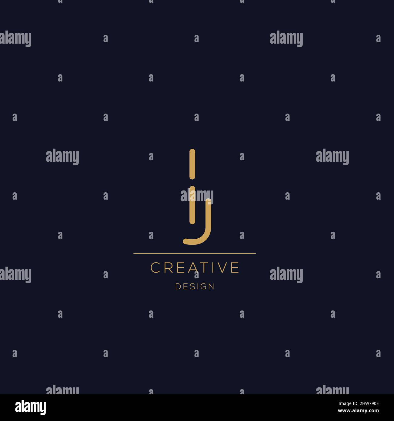 Trendy Alphabet J Anfangsbuchstabe Logo-Symbol Stock Vektor