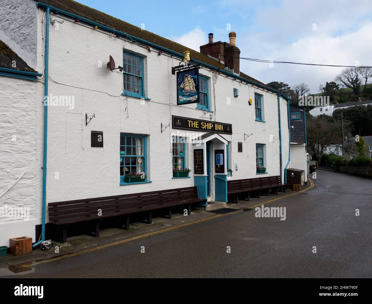 The Ship Inn, Pentewan, Cornwall, Großbritannien Stockfoto