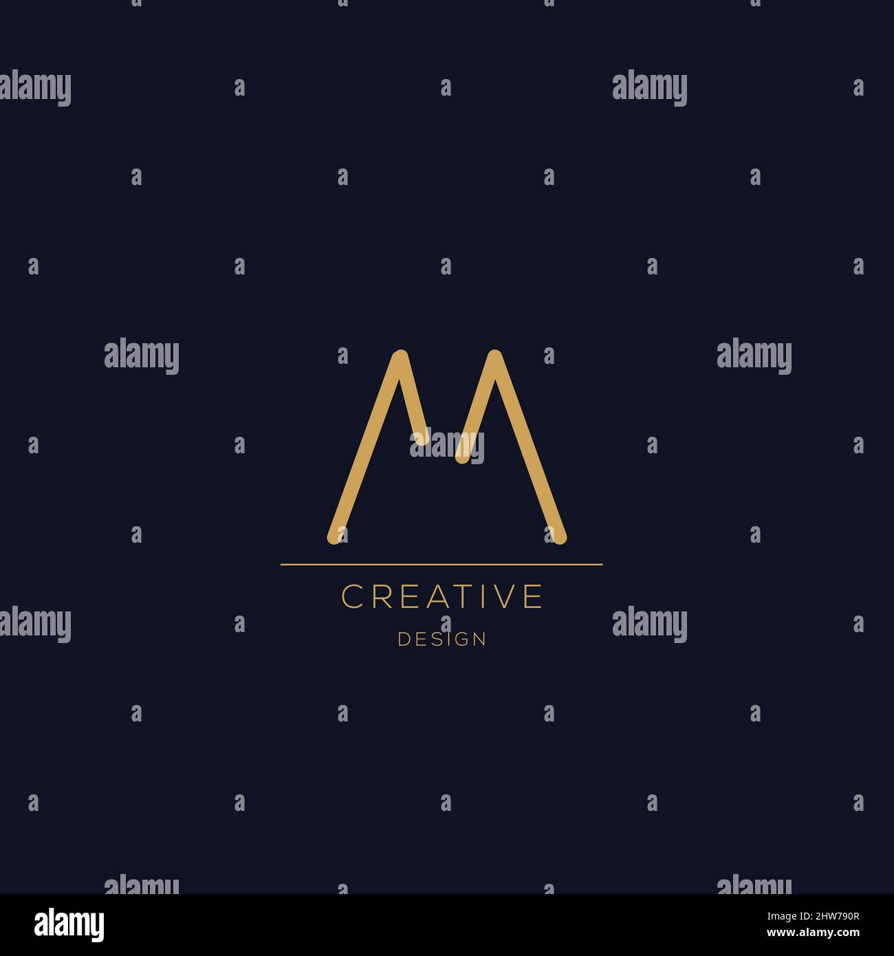 Trendy Alphabet M Anfangsbuchstabe Logo-Symbol Stock Vektor