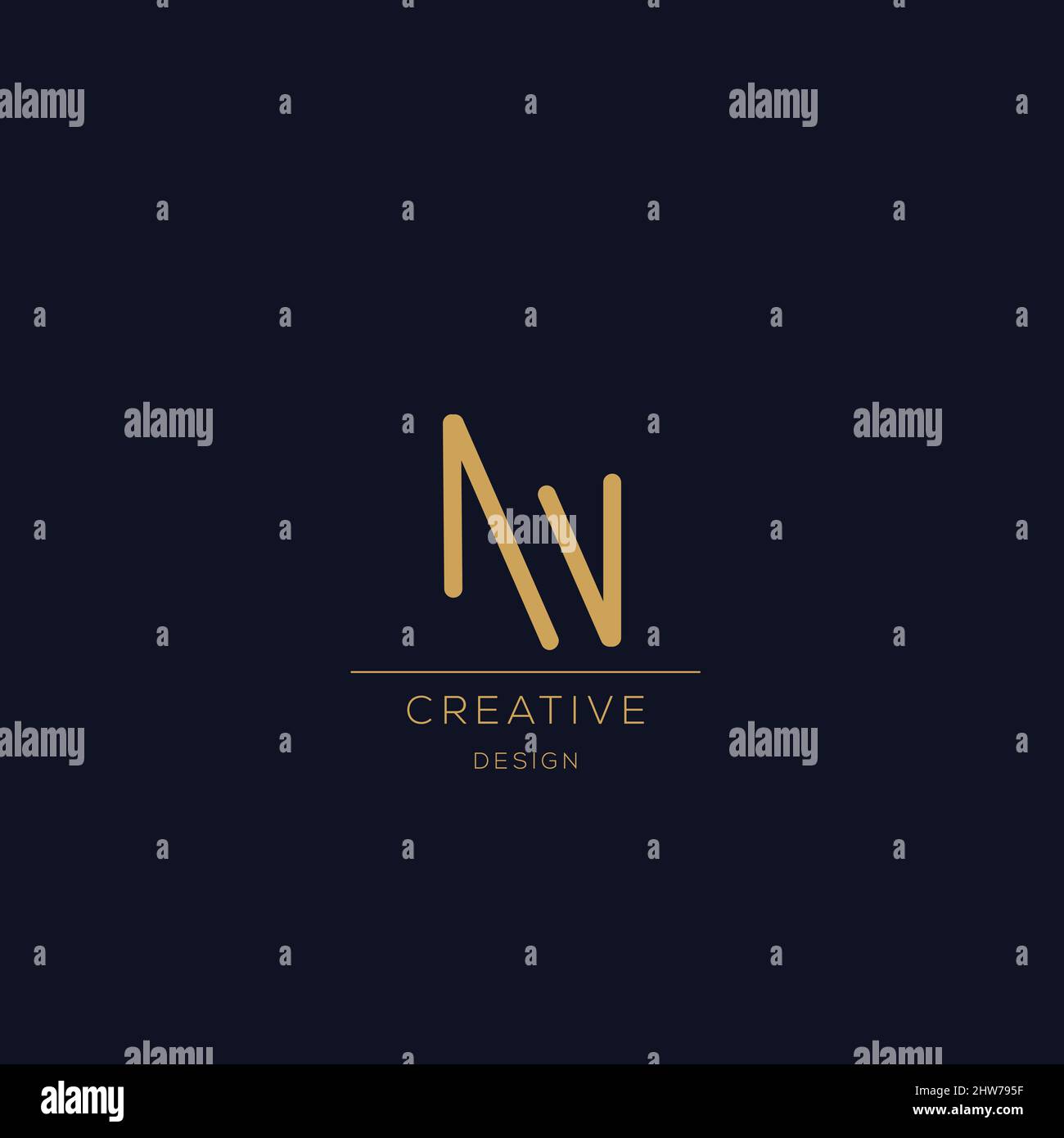 Trendy Alphabet N Anfangsbuchstabe Logo-Symbol Stock Vektor