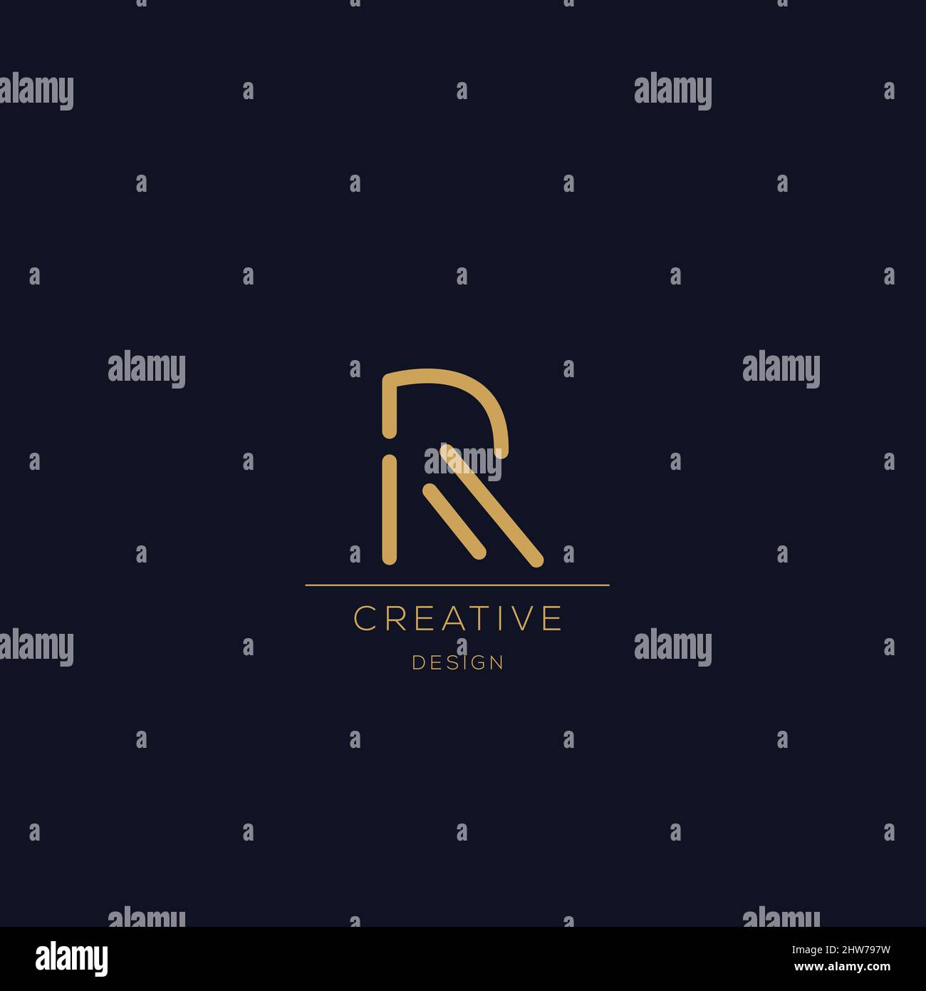 Trendy Alphabet R Anfangsbuchstabe Logo-Symbol Stock Vektor