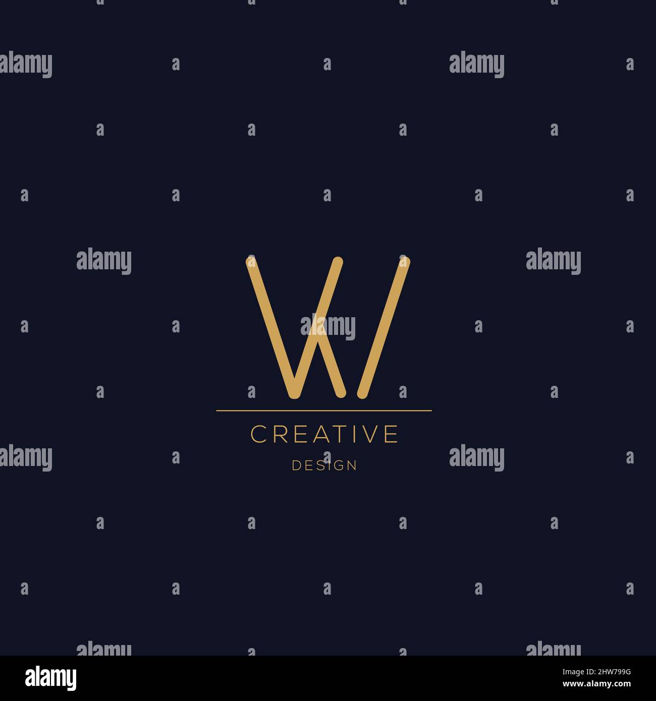 Trendy Alphabet W Anfangsbuchstabe Logo-Symbol Stock Vektor