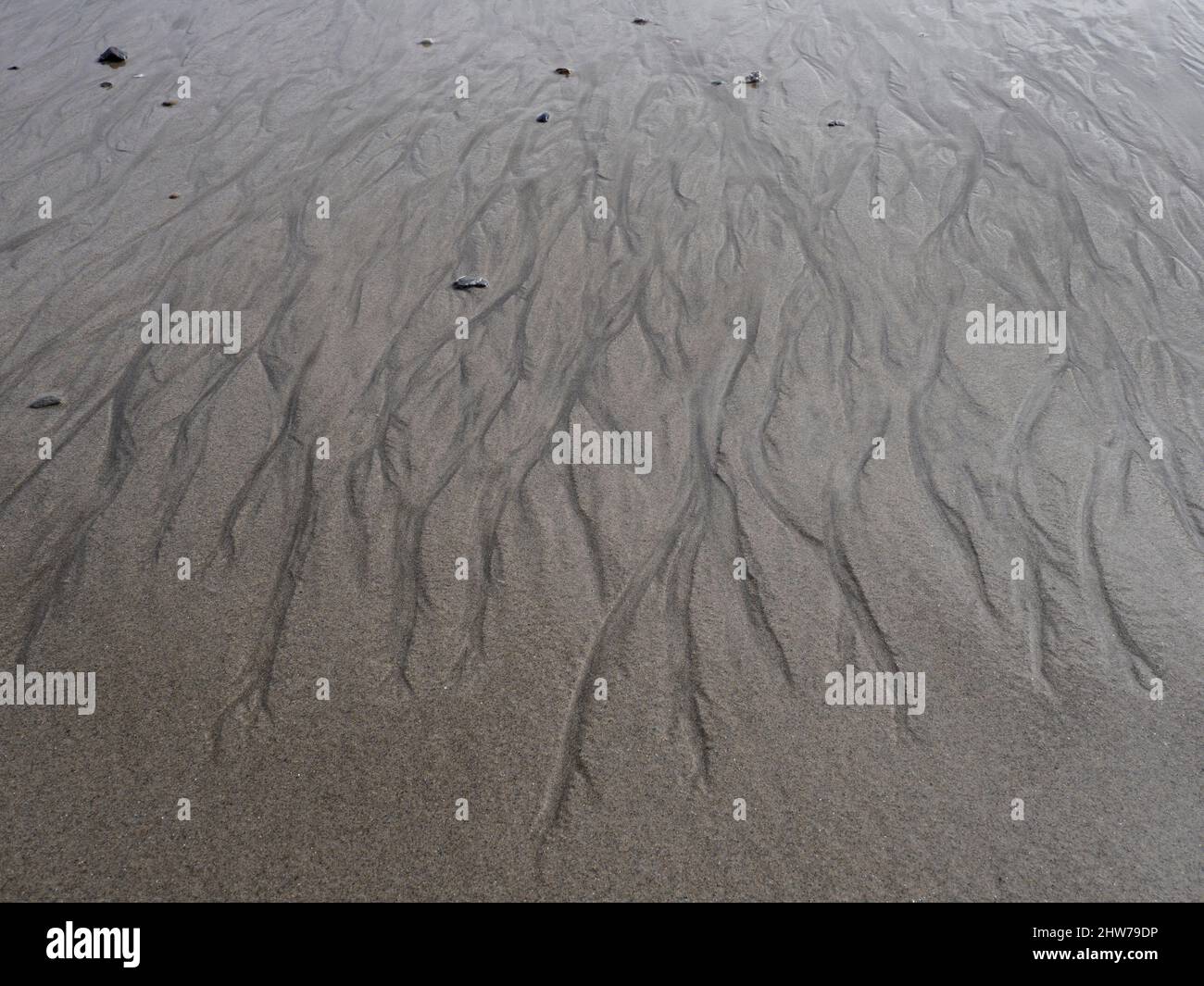 Rill Marks am Pentewan Sands Beach, Cornwall, Großbritannien Stockfoto