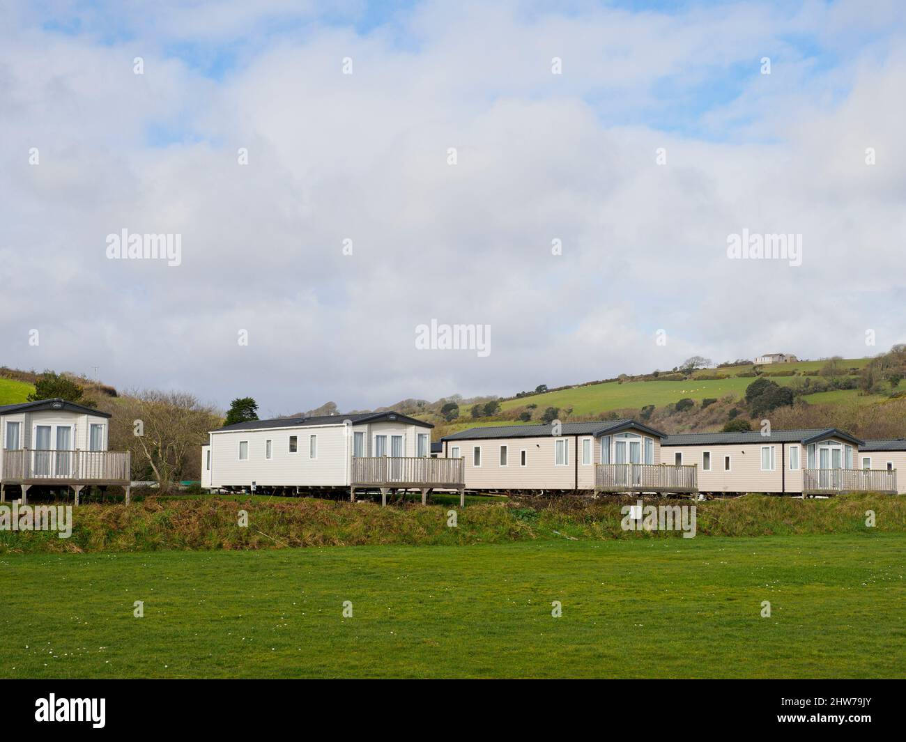 Pentewan Sands Holiday Park, Pentewan, Cornwall, Großbritannien Stockfoto