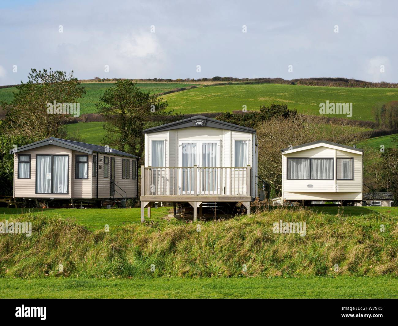 Pentewan Sands Holiday Park, Pentewan, Cornwall, Großbritannien Stockfoto