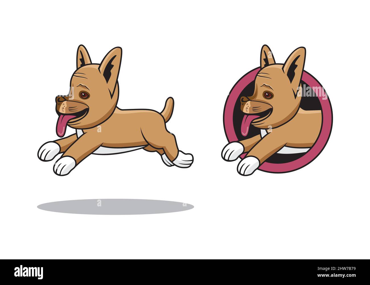 Cute Hund Cartoon Charakter Design Illustration , geeignet für Ihre Design-Bedürfnisse, Logo, Illustration, Animation, etc. Stock Vektor