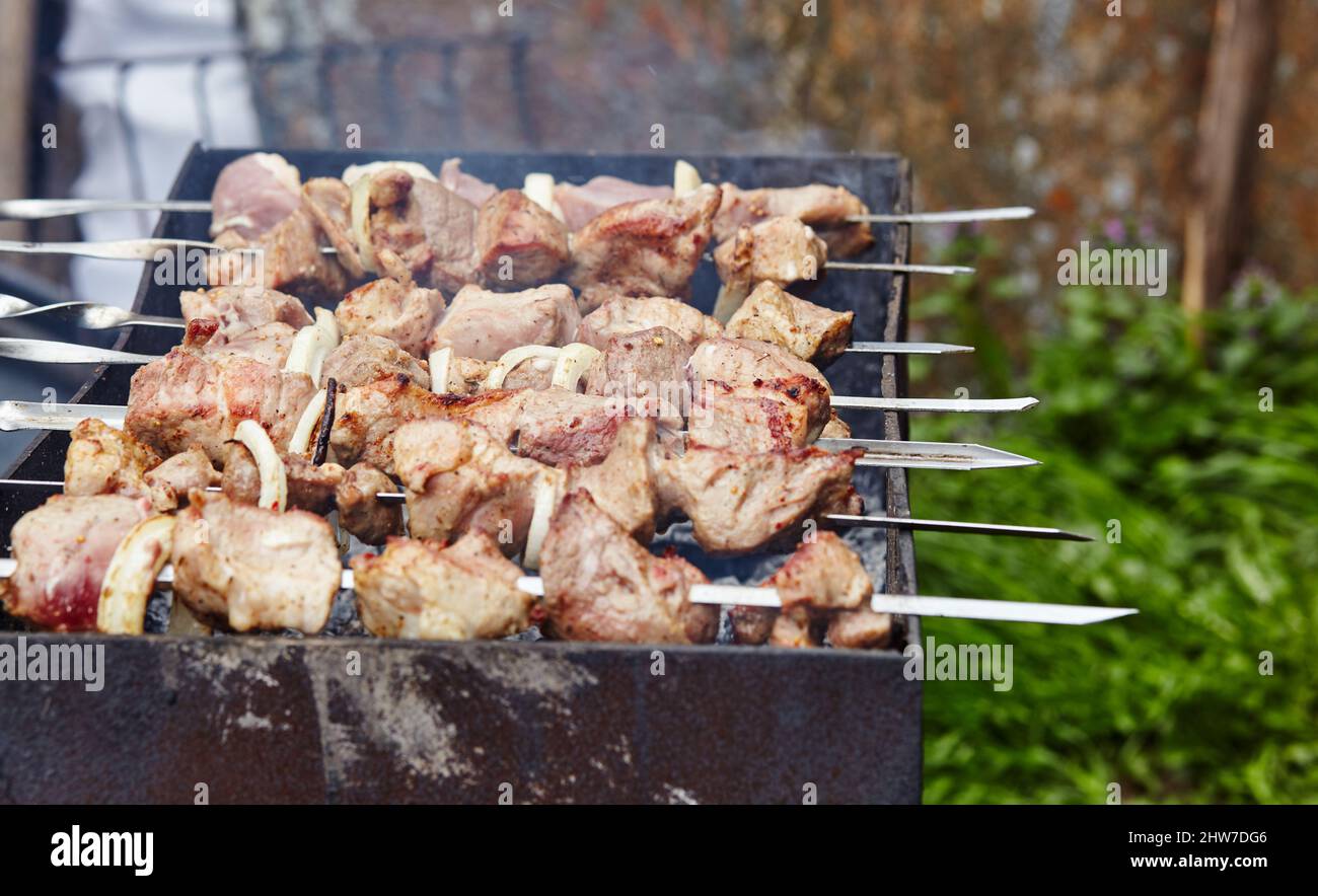 Schaschlik Auf Dem Grill