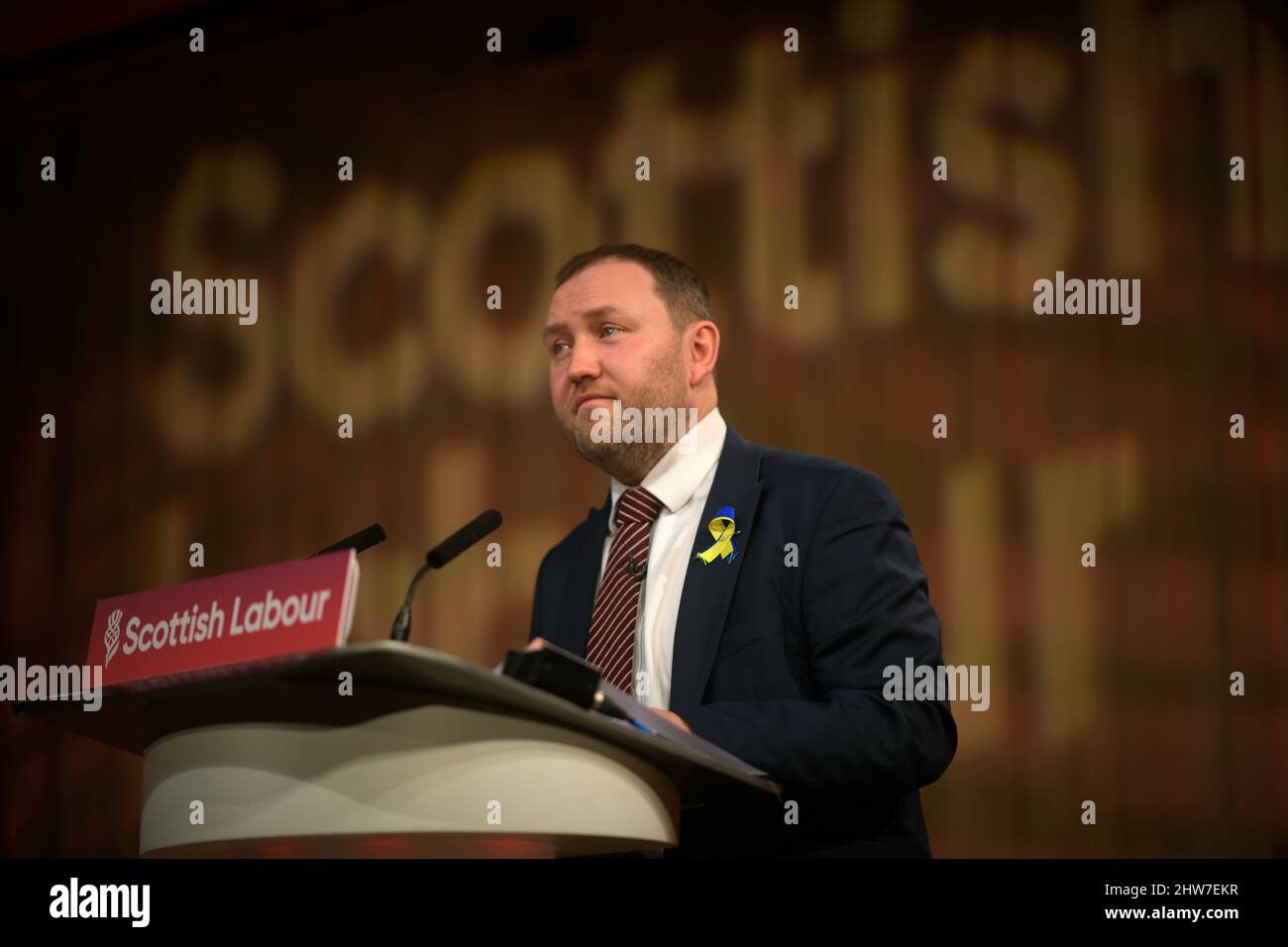 Glasgow, Schottland, Großbritannien. 04. März 2022. Glasgow Schottland, Großbritannien, 04 2022. März Ian Murray MP spricht auf der Scottish Labor Conference, Quelle: SST/Alamy Live News Stockfoto