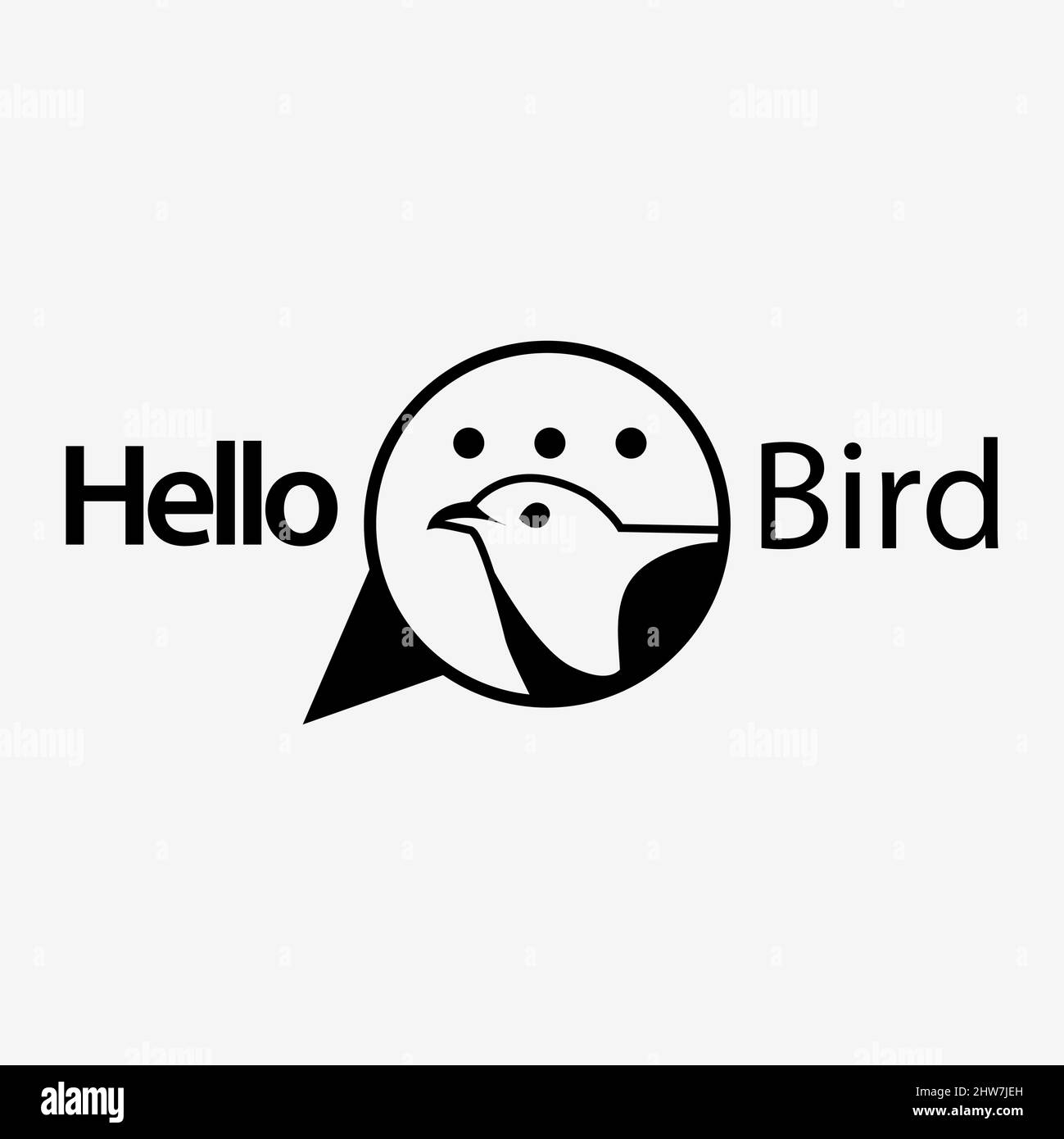 Hello Bird Icon Vector. Flaches Design. Vektorgrafik auf weißem Hintergrund. Stock Vektor