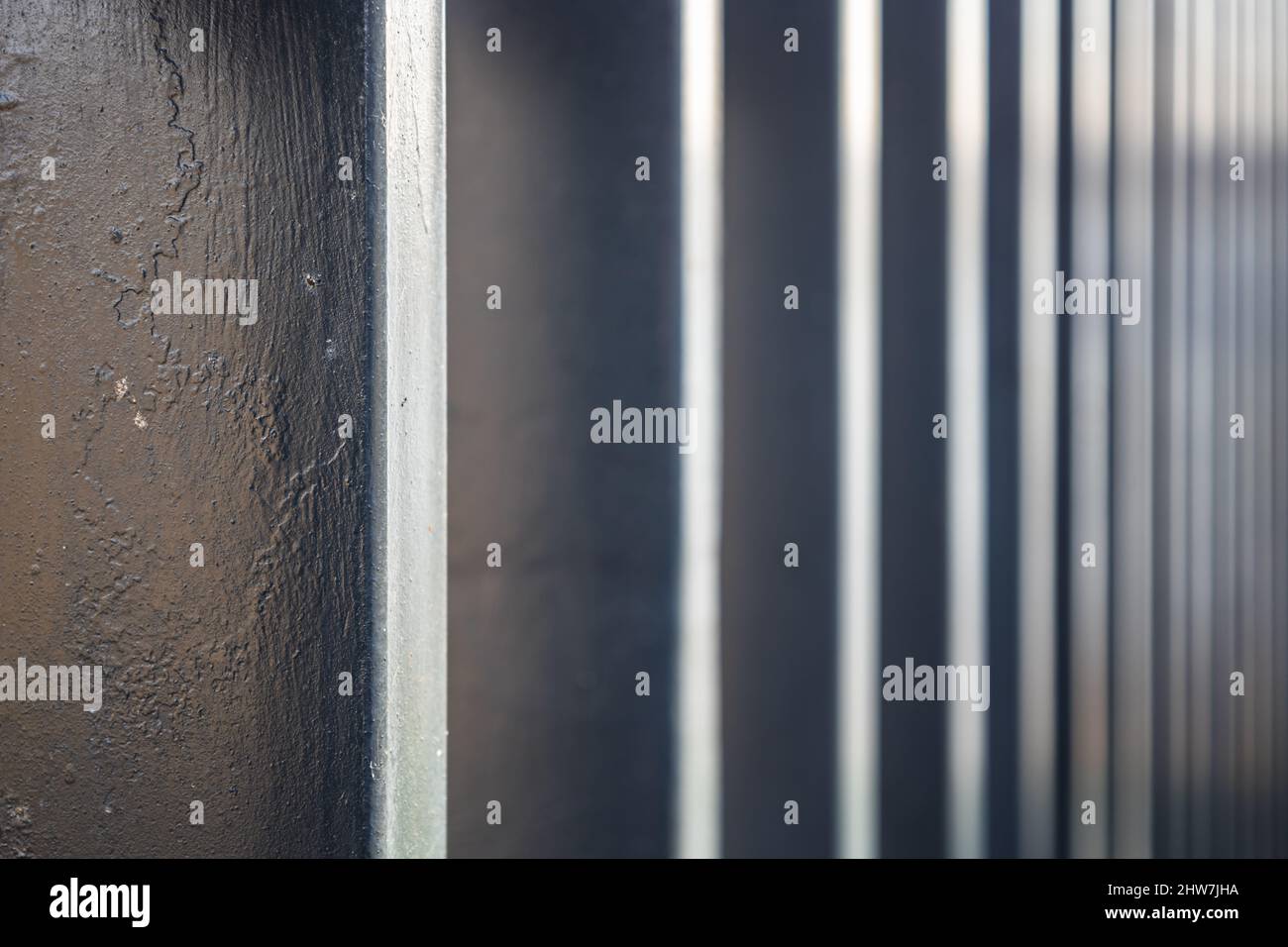 Nahaufnahme lackierten Metallgeländer Hintergrund Stockfoto