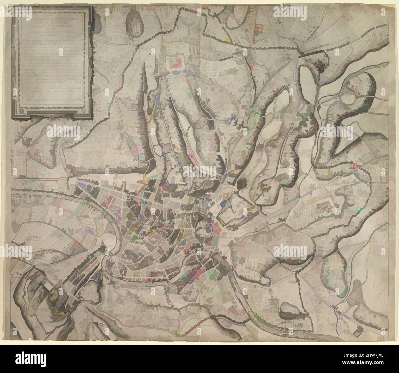 Kunst inspiriert von Speculum Romanae Magnificentiae: Blick von Westen auf Rom, 1557, Gravur, Blatt: 18 11/16 x 21 3/4 Zoll (47,4 x 55,3 cm), Drucke, Nicolas Beatrizet (französisch, Lunéville 1515–ca. 1566 Rom, Classic Works modernisiert von Artotop mit einem Schuss Moderne. Formen, Farbe und Wert, auffällige visuelle Wirkung auf Kunst. Emotionen durch Freiheit von Kunstwerken auf zeitgemäße Weise. Eine zeitlose Botschaft, die eine wild kreative neue Richtung verfolgt. Künstler, die sich dem digitalen Medium zuwenden und die Artotop NFT erschaffen Stockfoto