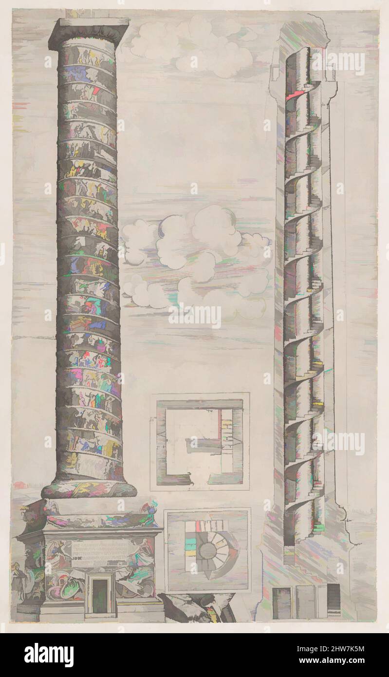 Kunst inspiriert von Speculum Romanae Magnificentiae: Trajan-Säule, 16.. Jahrhundert, Gravur und Radierung, Blatt: 19 1/2 x 11 11/16 Zoll (49,5 x 29,7 cm), Drucke, Anonym, Klassisches Werk, das von Artotop mit einem Schuss Moderne modernisiert wurde. Formen, Farbe und Wert, auffällige visuelle Wirkung auf Kunst. Emotionen durch Freiheit von Kunstwerken auf zeitgemäße Weise. Eine zeitlose Botschaft, die eine wild kreative neue Richtung verfolgt. Künstler, die sich dem digitalen Medium zuwenden und die Artotop NFT erschaffen Stockfoto