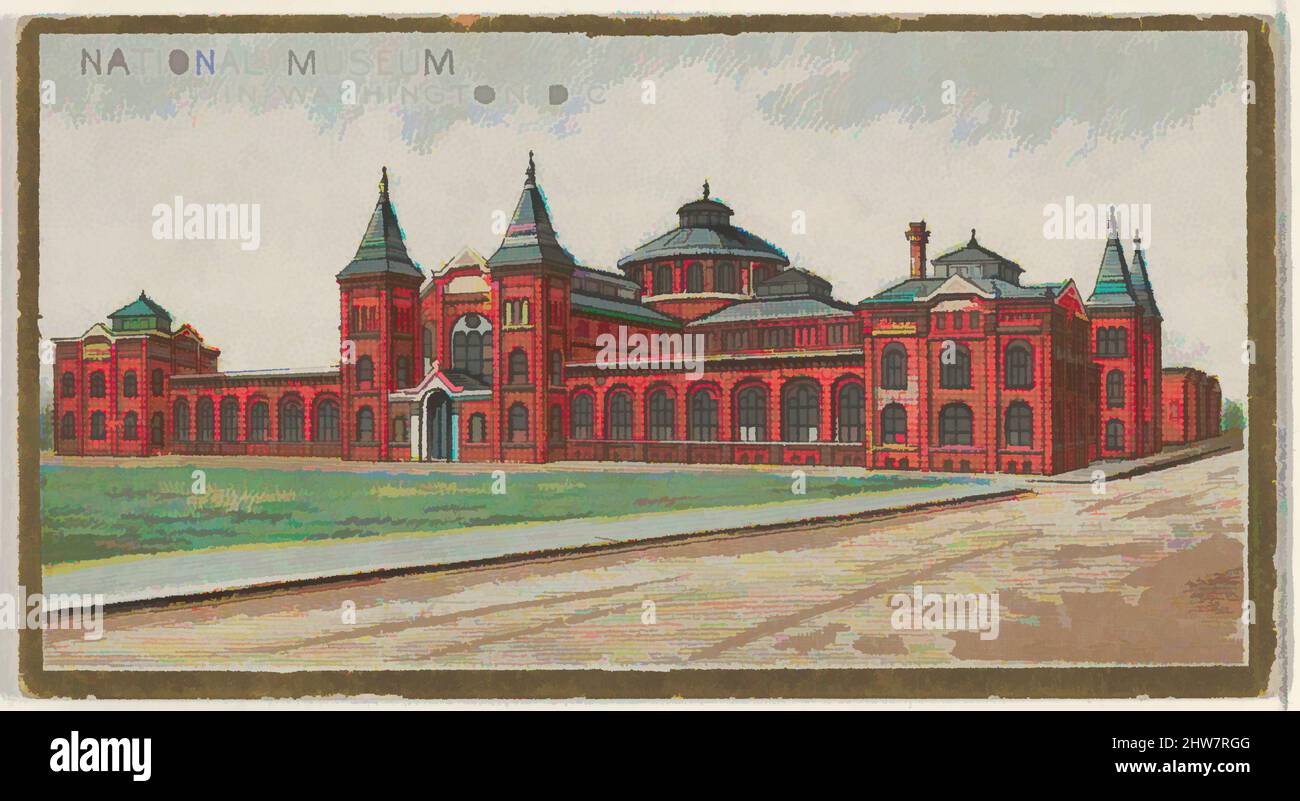 Kunst inspiriert von der Serie General Government and State Capitol Buildings (N14) for Allen & Ginter Cigarettes Brands, 1889, kommerzielle Farblithographie, Blatt: 1 1/2 x 2 3/4 Zoll (3,8 x 7 cm), Handelskarten aus der Serie 'General Government and State Capitol Buildings' (N14, Klassische Werke, die von Artotop mit einem Schuss Moderne modernisiert wurden. Formen, Farbe und Wert, auffällige visuelle Wirkung auf Kunst. Emotionen durch Freiheit von Kunstwerken auf zeitgemäße Weise. Eine zeitlose Botschaft, die eine wild kreative neue Richtung verfolgt. Künstler, die sich dem digitalen Medium zuwenden und die Artotop NFT erschaffen Stockfoto