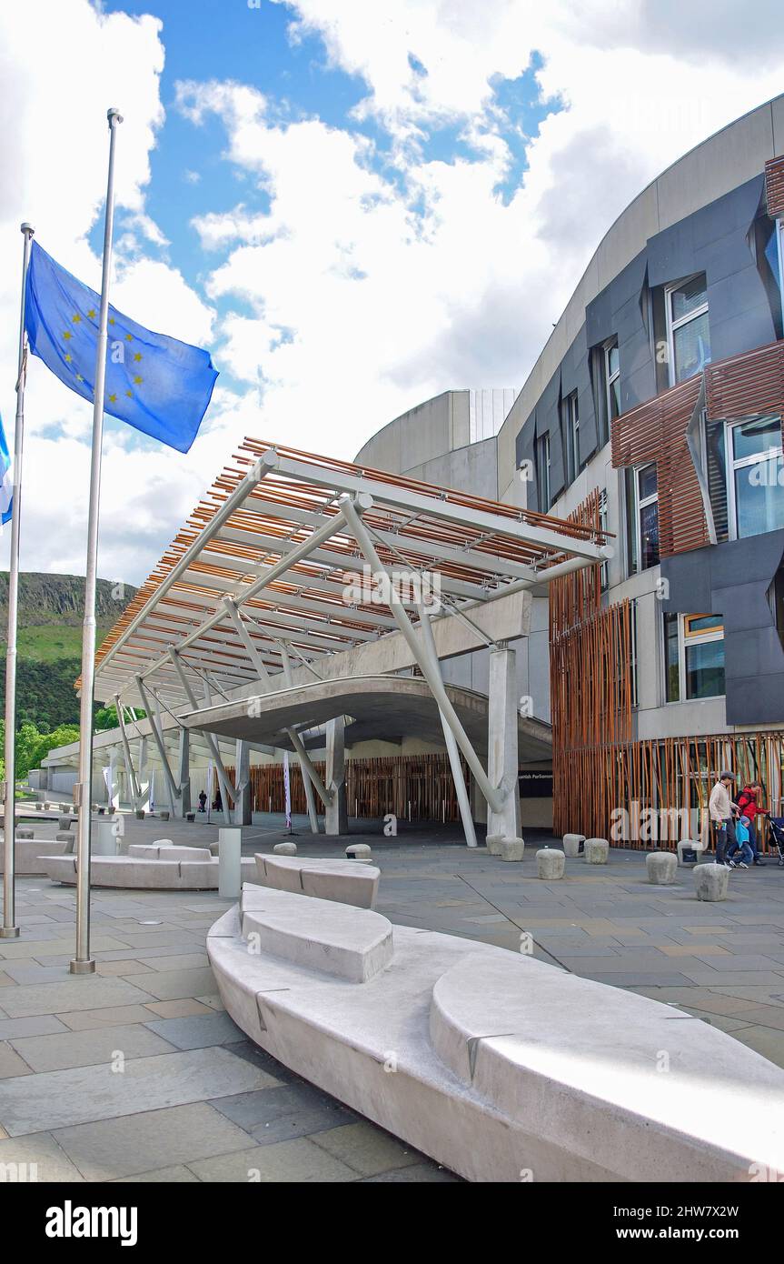 Schottisches Parlamentsgebäude, Holyrood, Edinburgh, Lothian, Schottland, Vereinigtes Königreich Stockfoto