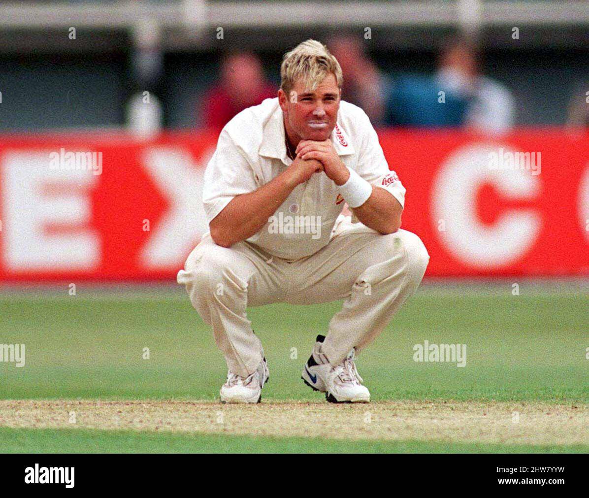 Aktenfoto vom 05-06-1997 von Australiens Shane Warne. Der ehemalige australische Cricketspieler Shane Warne ist im Alter von 52 Jahren gestorben, teilte seine Managementfirma MPC Entertainment in einer Erklärung mit. Ausgabedatum: Freitag, 4. März 2022. Stockfoto