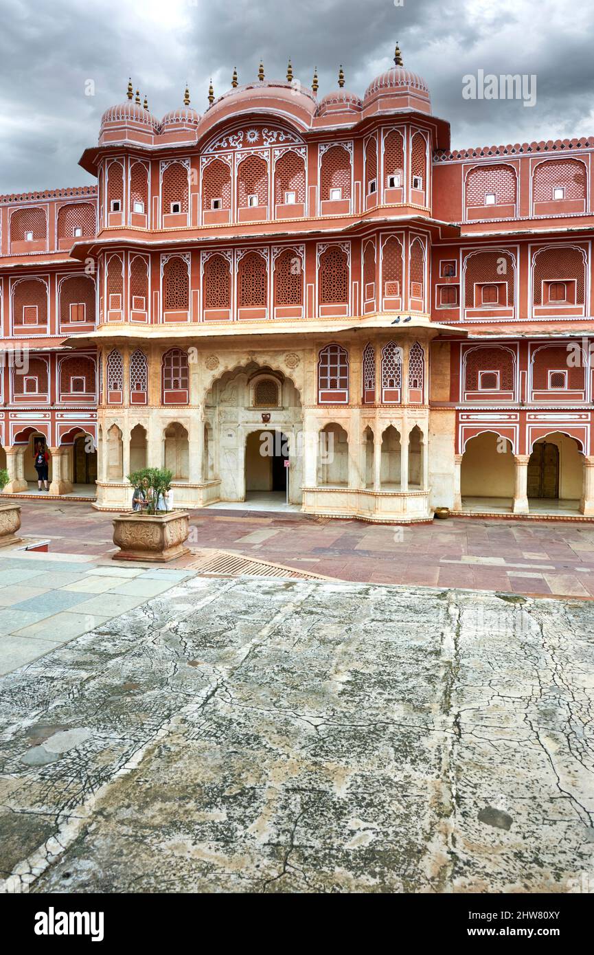 Indien Rajasthan Jaipur. Stadtpalast Stockfoto