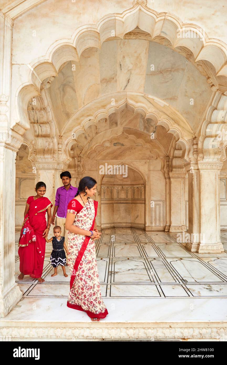 Indien Agra. Der Taj Mahal Palast Stockfoto
