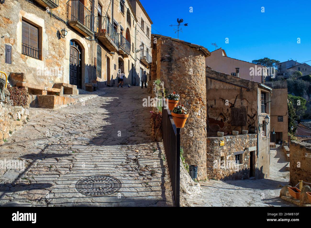 Historisches Zentrum von Mura in der Region Bages, Provinz Barcelona, Katalonien, Spanien. Sant Llorenç del Munt i l'Obac Naturpark Bages Barcelona provinc Stockfoto